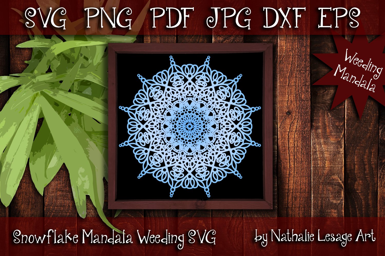 Snowflake Mandala SVG Zentangle Winter Weeding Cut File (945273) | Cut