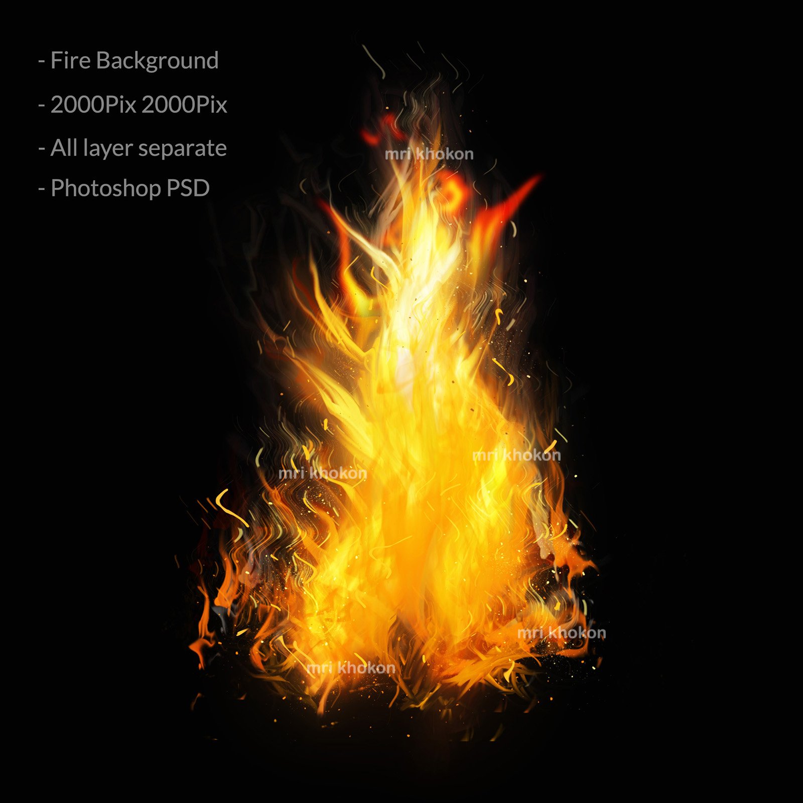 Fire &amp; Smoke Bundle PSD (419284) Backgrounds Design