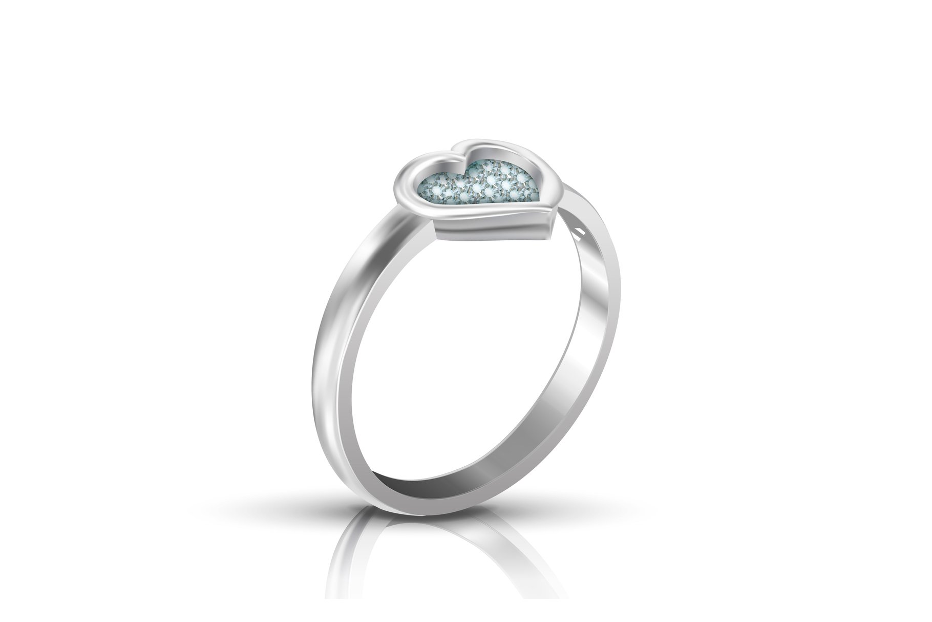 Download Diamond In Shape Of Heart Form On Ring Vector 693003 Illustrations Design Bundles