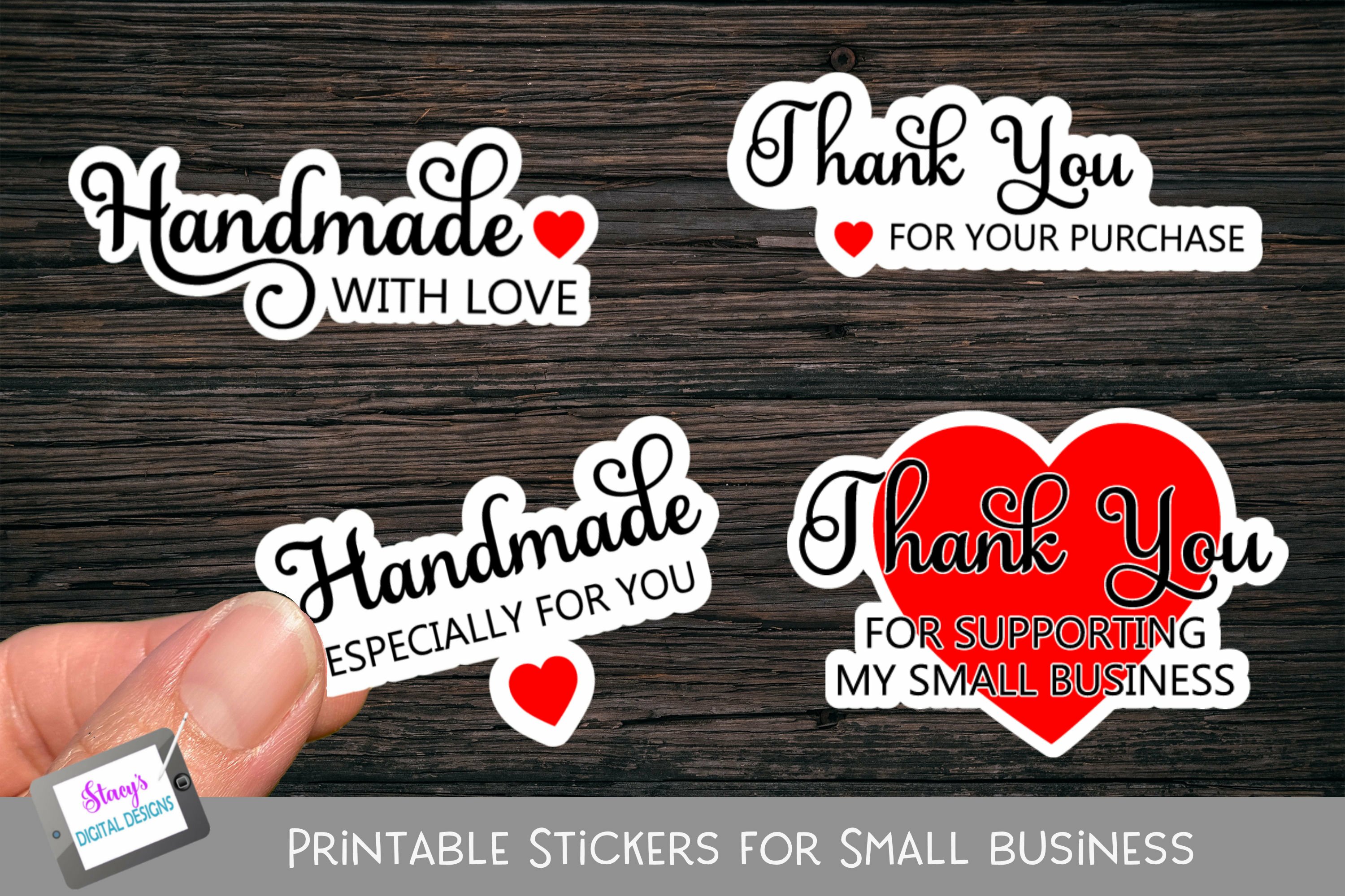 Printable Small Business Stickers Bundle 16 Designs (1165503
