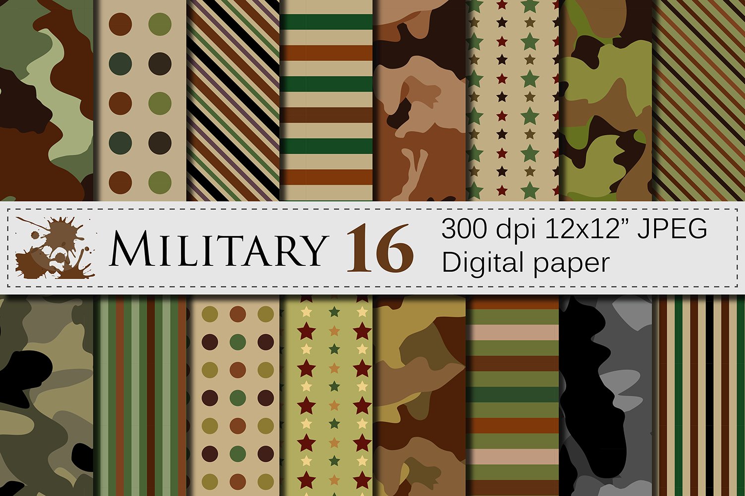 Military Digital paper / Army patterns / Camouflage backgrounds
