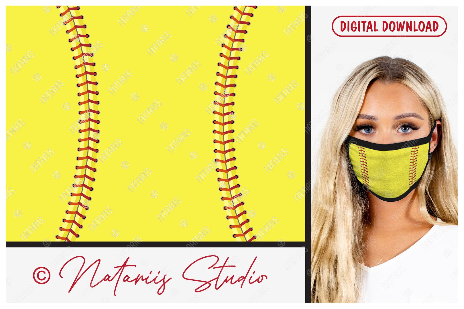 Download Svg Softball Ball Background Design For Protective Face Mask 775161 Sublimation Design Bundles