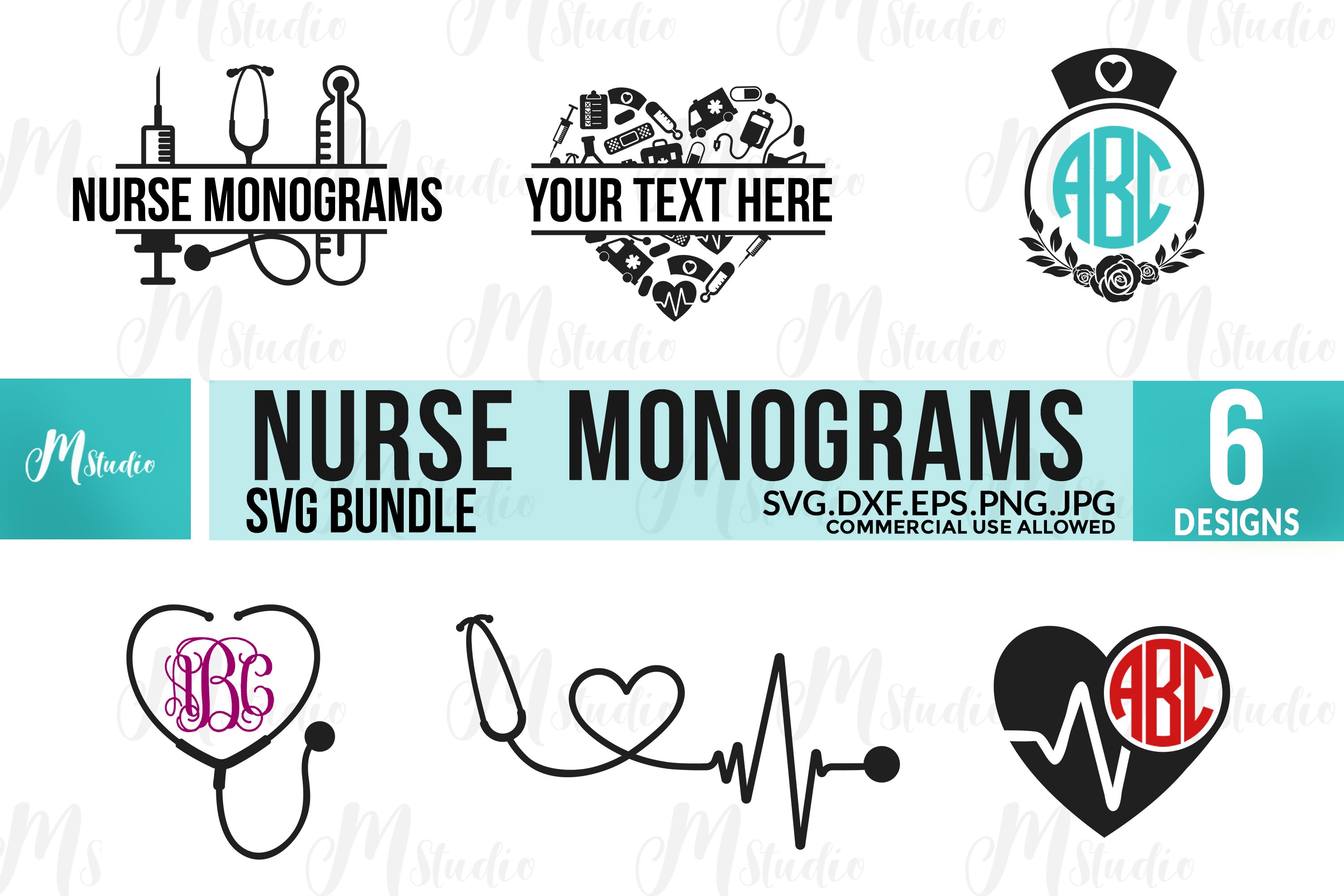 Nurse Monograms Svg 478496 Cut Files Design Bundles