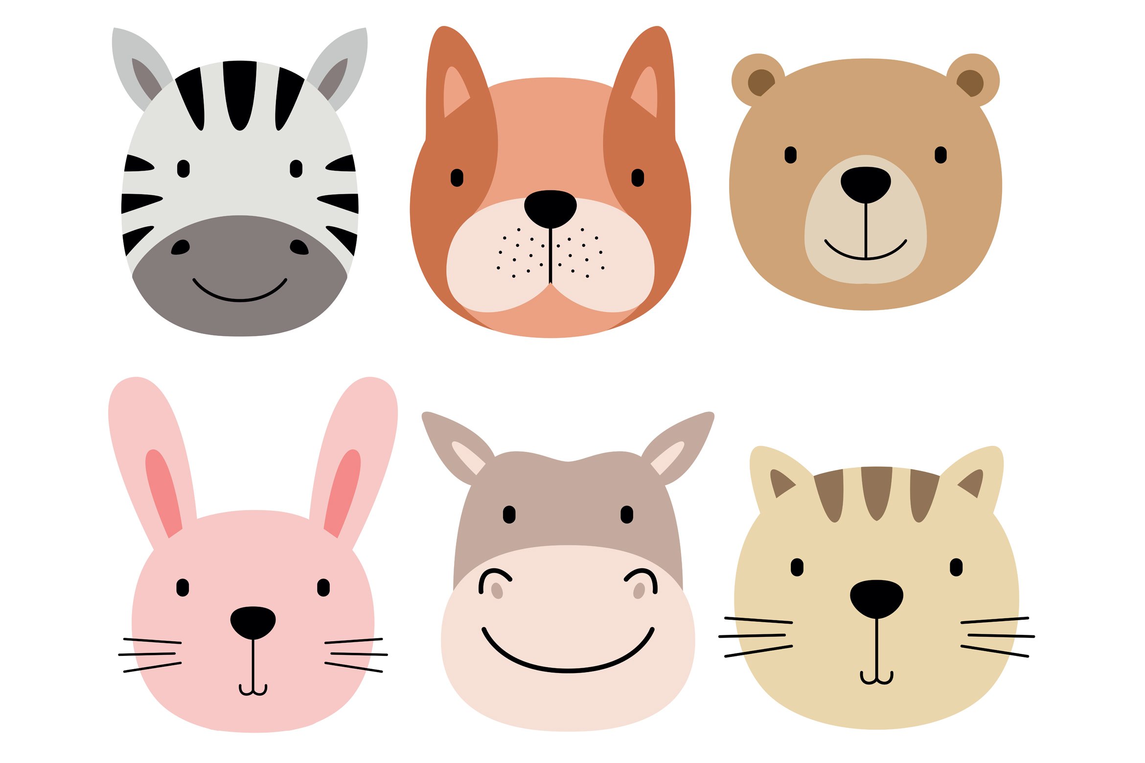 Face Animals (1036832) | Illustrations | Design Bundles