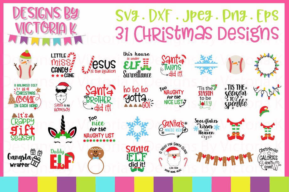 Christmas Bundle, SVG, DXF, EPS PNG Cut Files