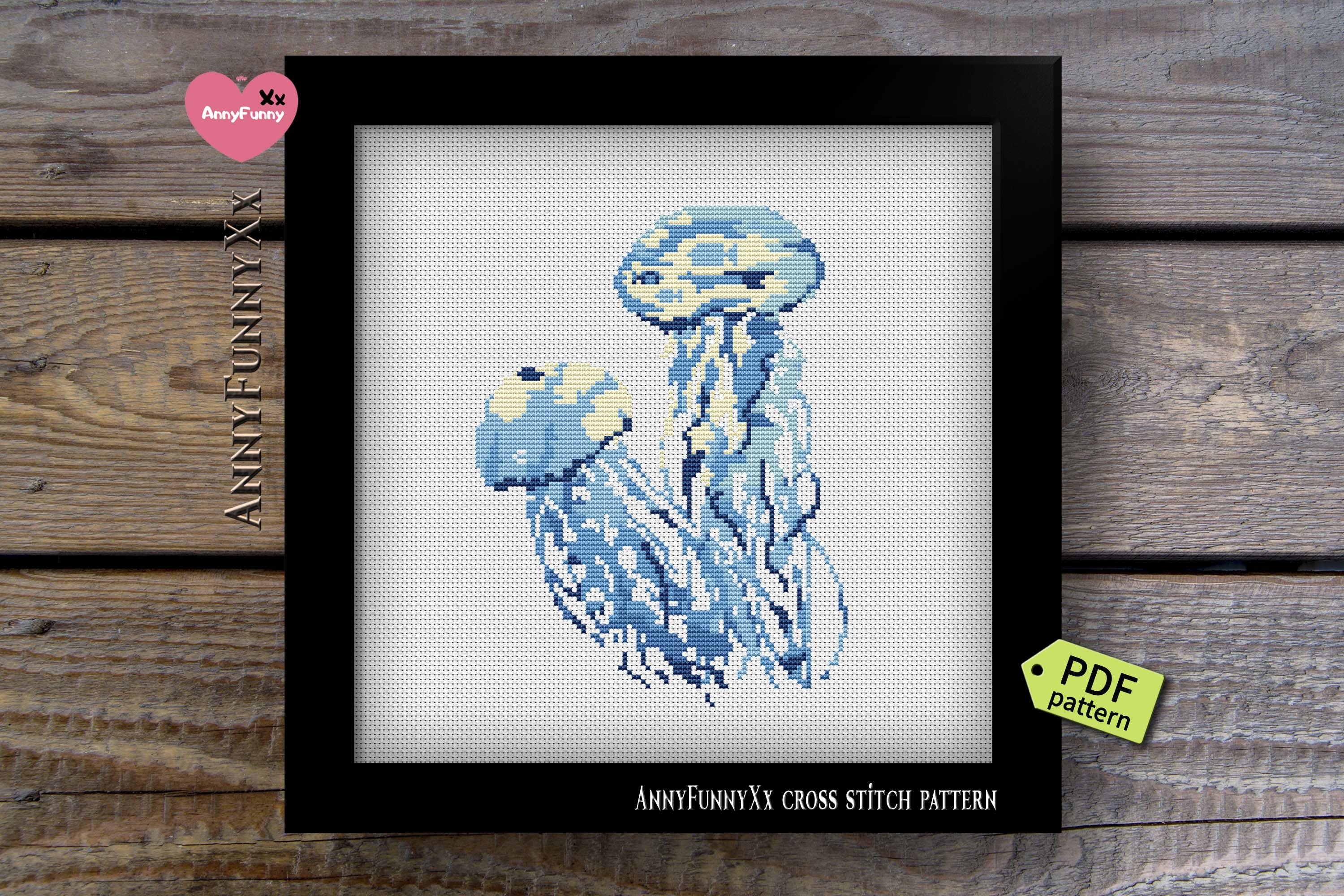 Jellyfish cross stitch pattern PDF, Nautical Xstitch (594972) Designs