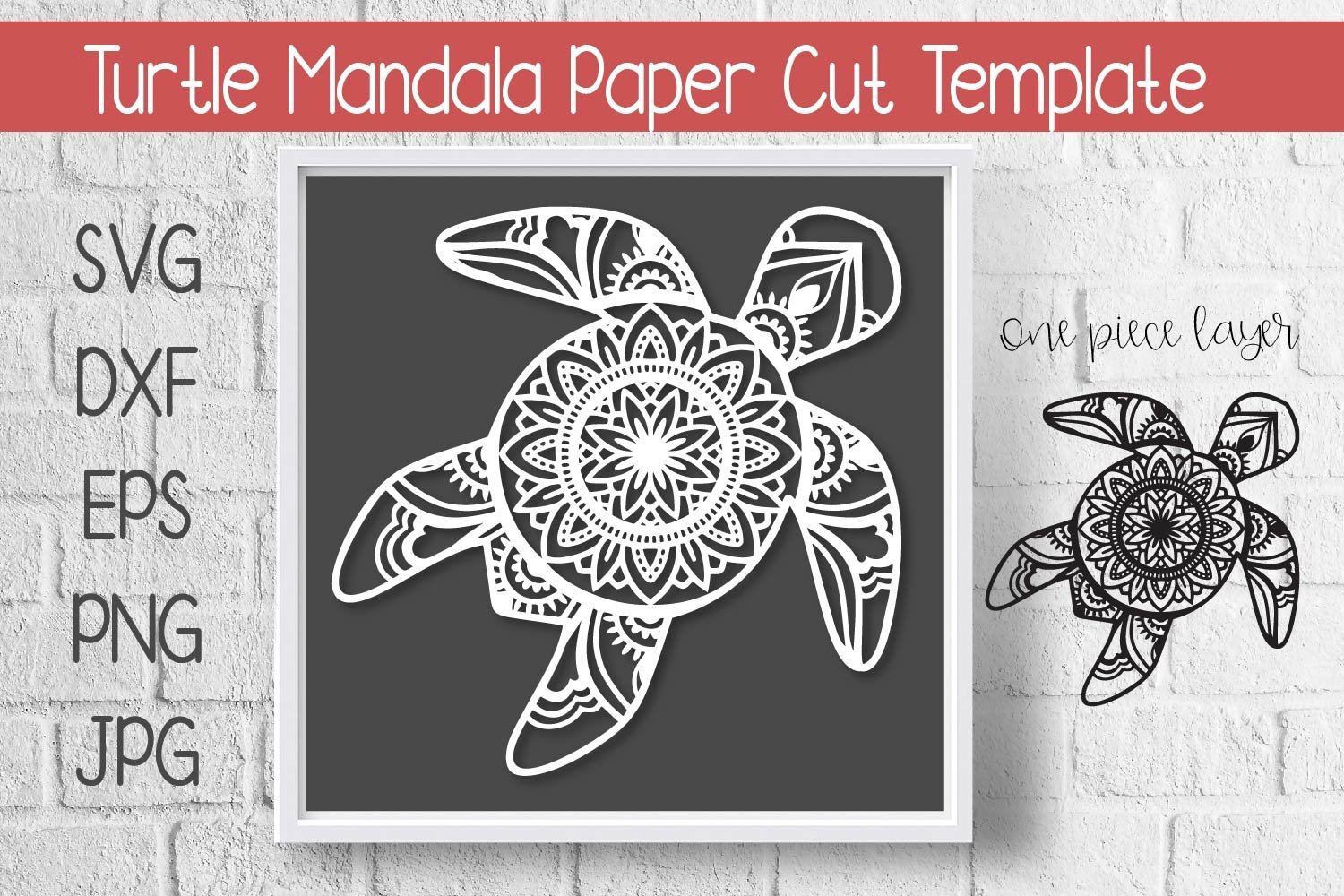 Download Turtle Mandala Paper Cut Template Design SVG