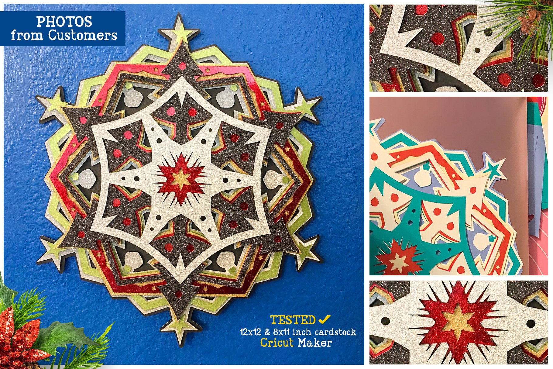 Download Layered 3D Christmas Mandala Svg Free For Crafters - SVG ...
