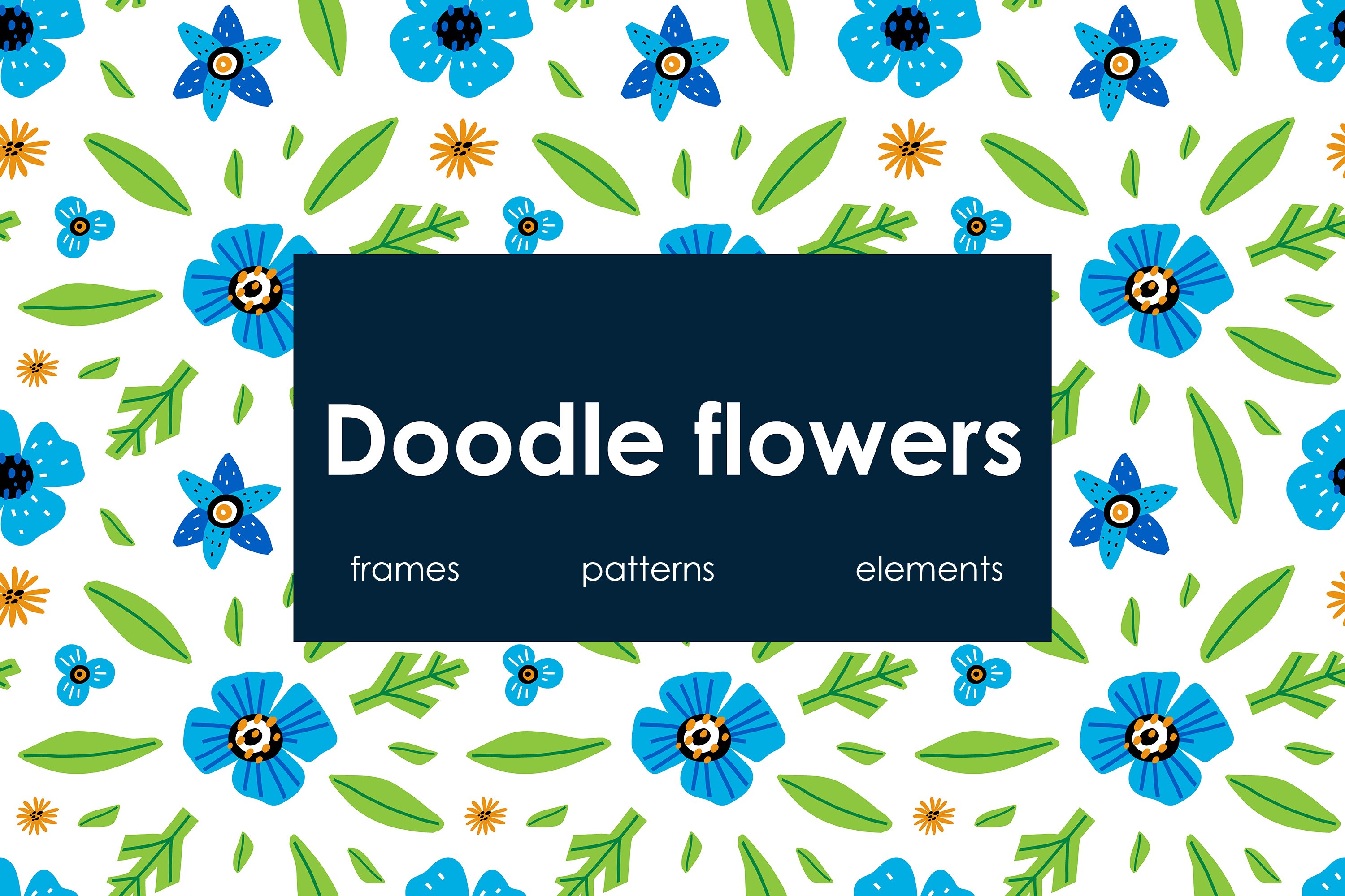 Doodle flowers (1257682) | Elements | Design Bundles