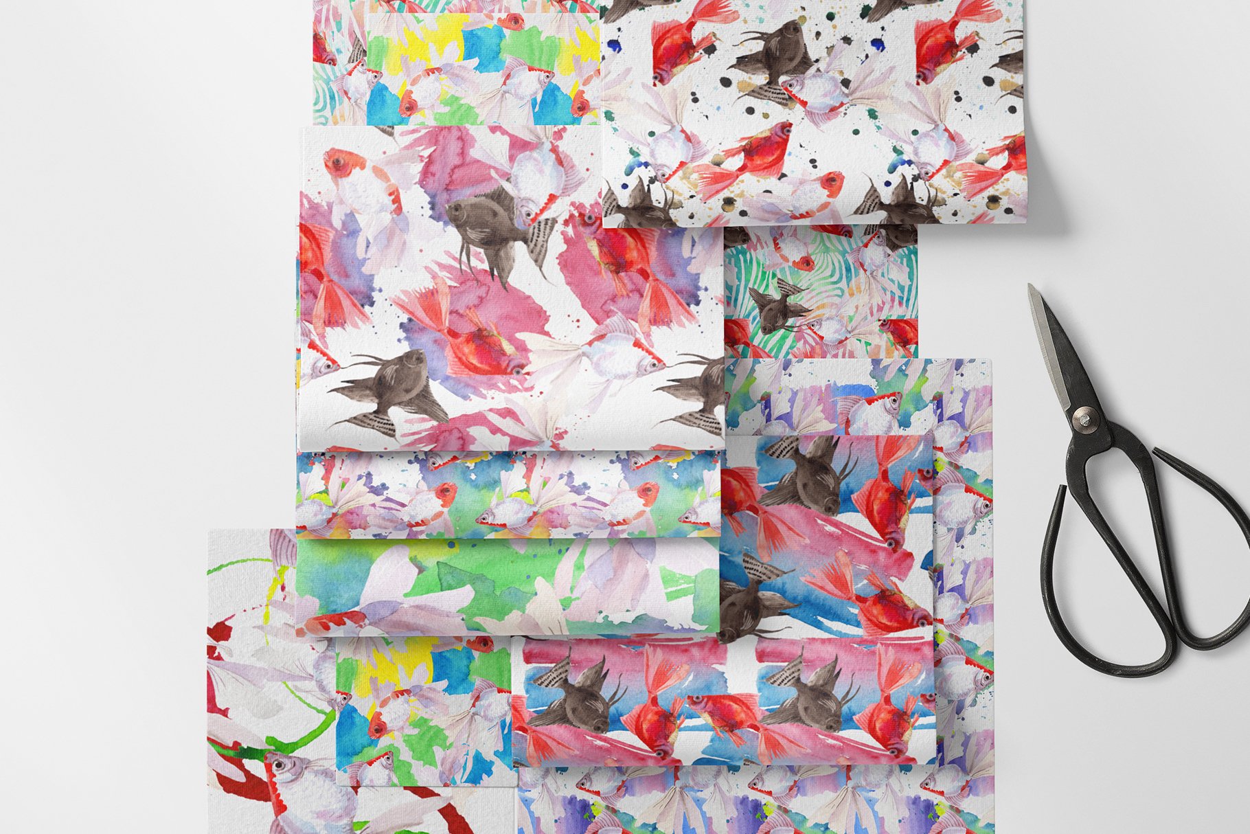 Fairytale Red Goldfish Watercolor PNG example image 5