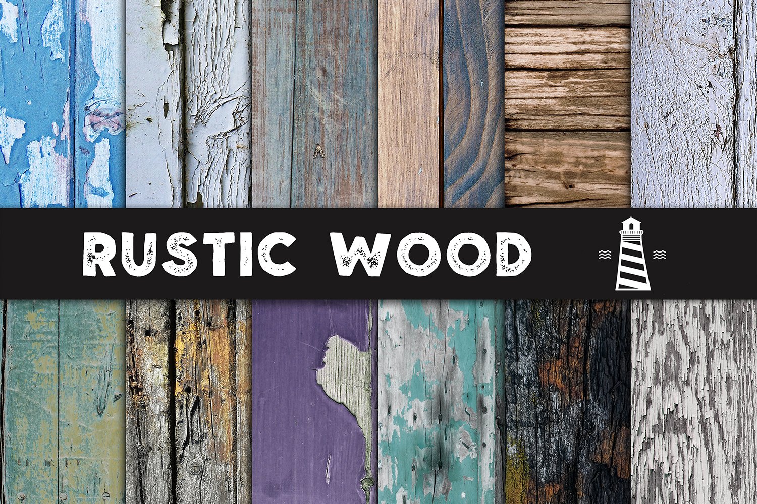 Distressed Paint Wood Textures (251319) Textures Design Bundles