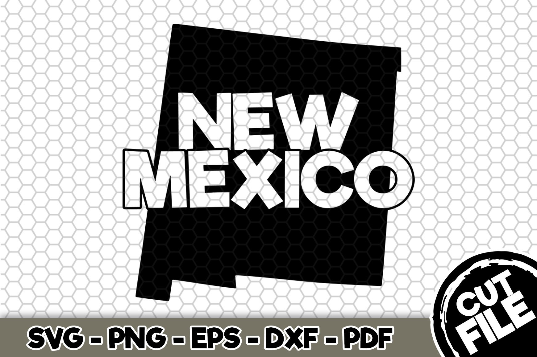 New Mexico State Name SVG Cut File n671 (1265941) SVGs Design Bundles