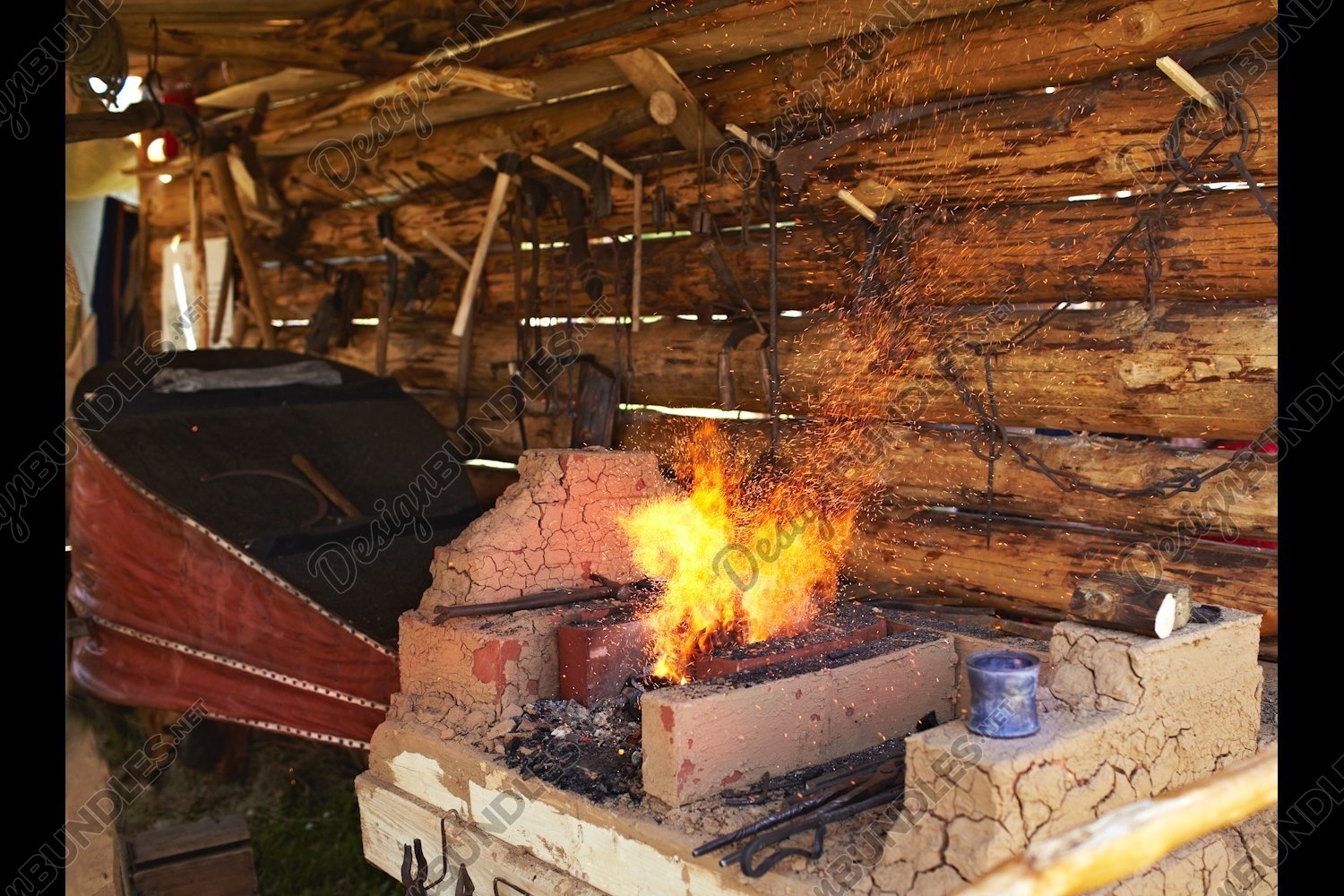 Traditional blacksmith stove (900711) Textures Design Bundles