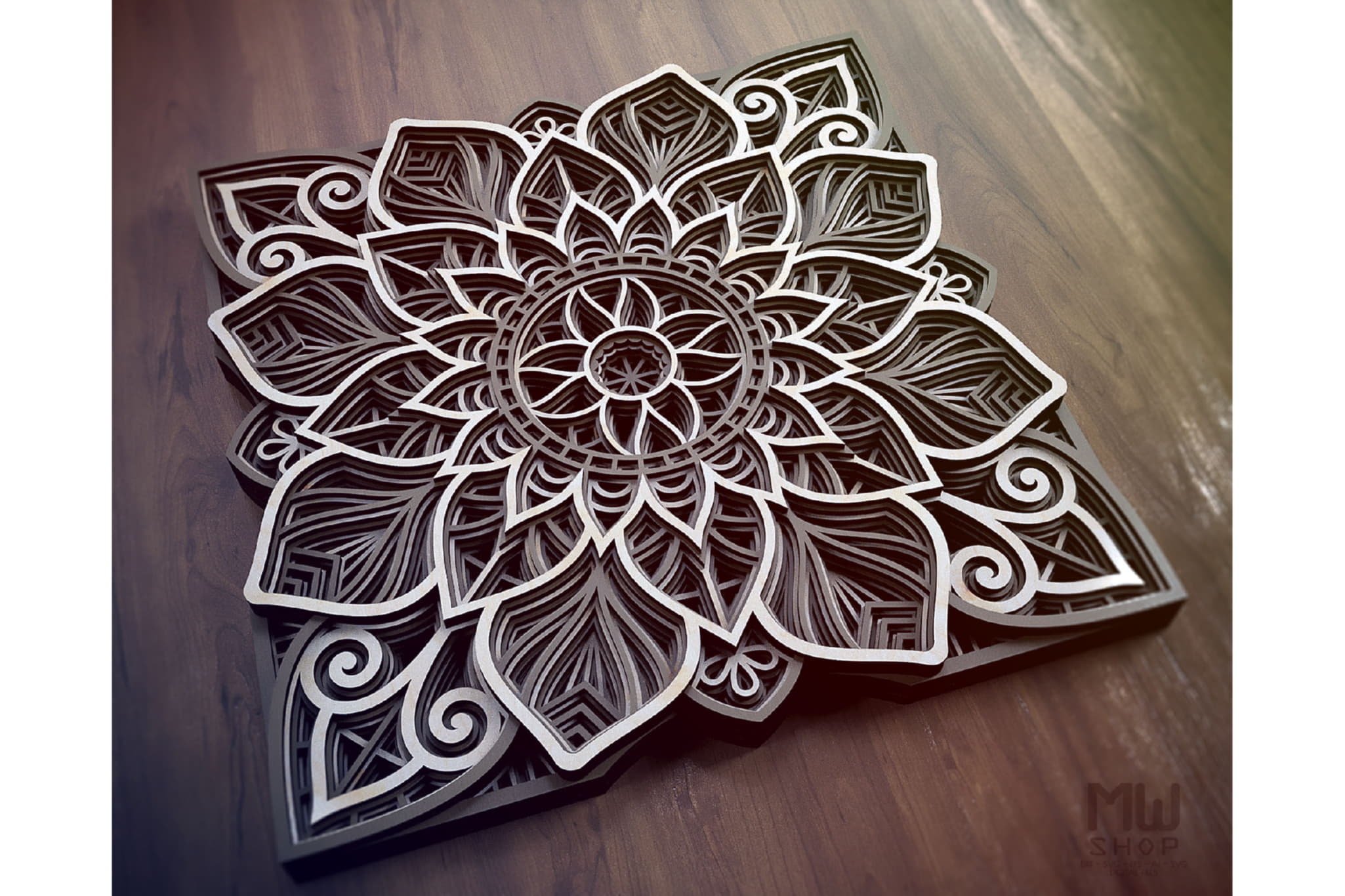 M96 - Flower Mandala DXF, Layered Mandala SVG for Cricut ...