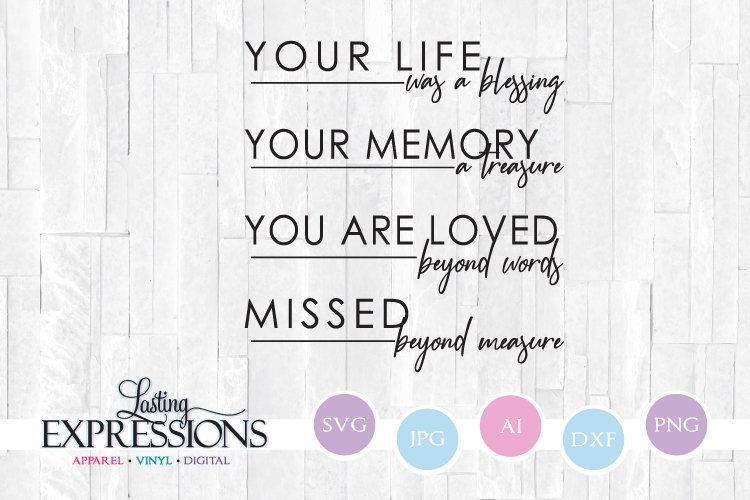 Memorial Quote // Missed beyond measure // SVG Quote Design