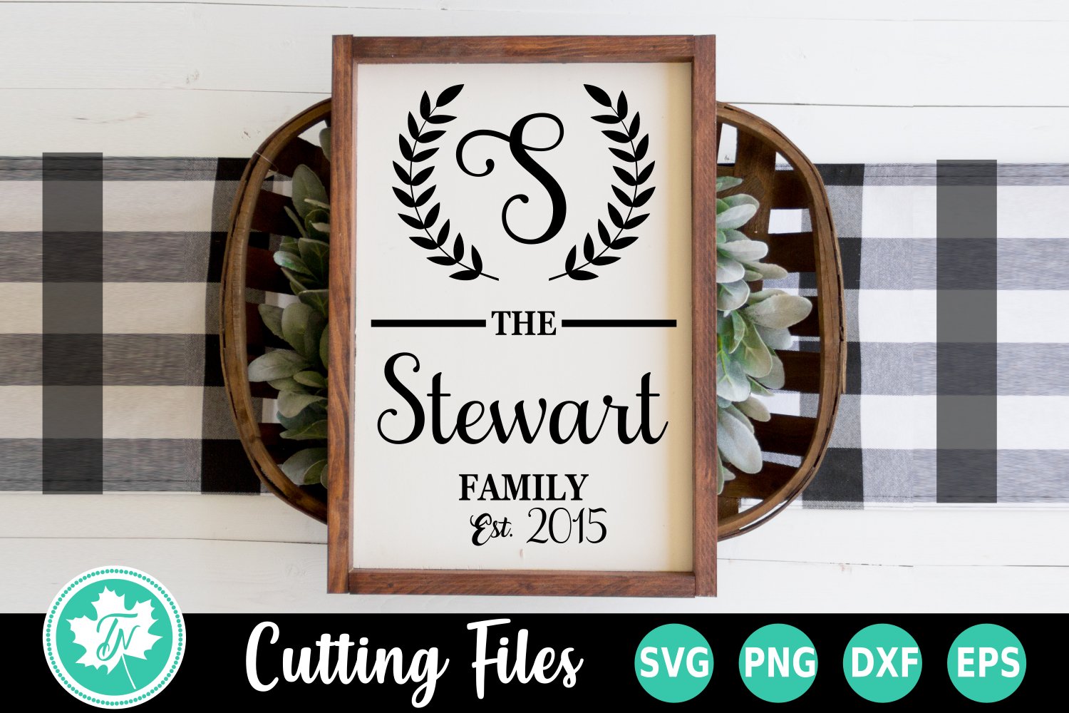Download Laurel Monogram Sign - A Family SVG Cut File (261787 ...