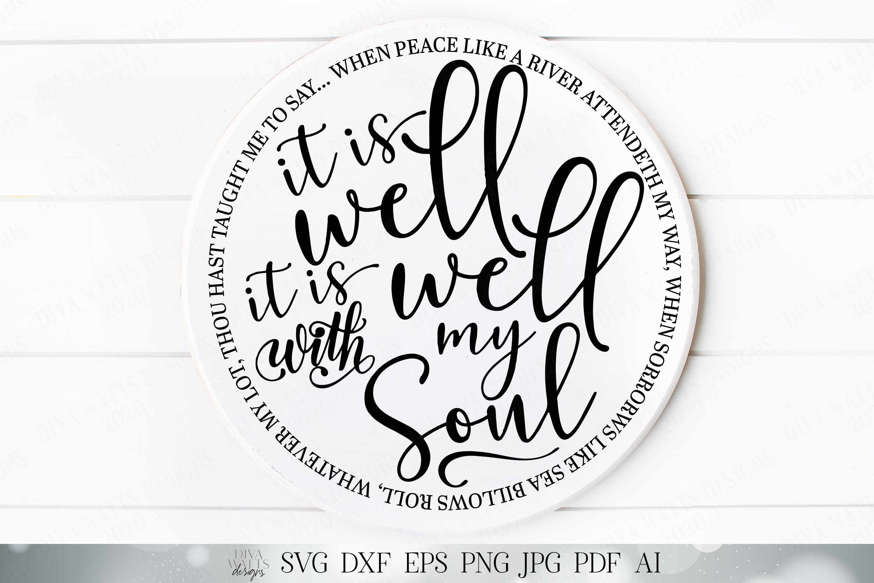 It is Well With My Soul Christian Hymn SVG DXF Cut File (385694