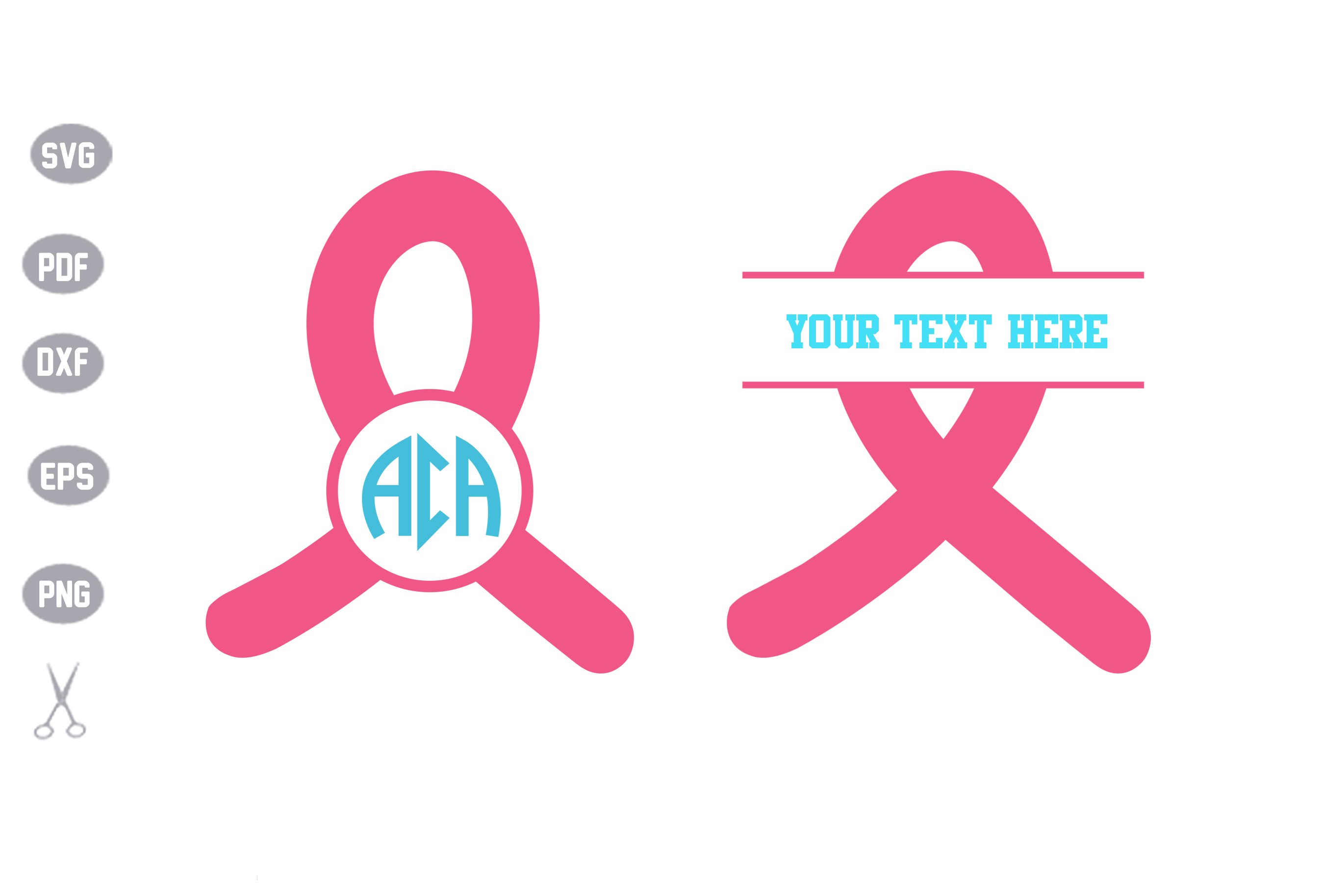 Download Cancer Ribbon Monogram Svg