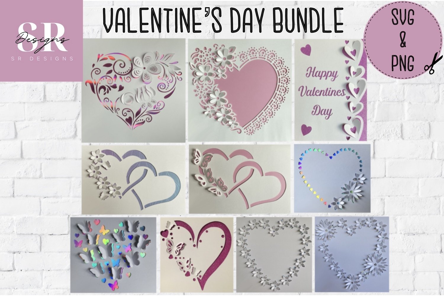 3D Valentines bundle| Paper cutting | valentines card SVG. (1735454) |  Paper Cutting | Design Bundles