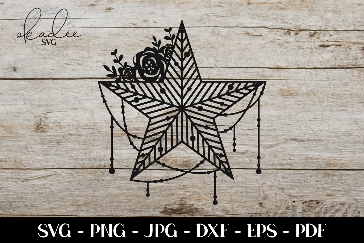 Boho Star Mandala SVG, Mandala SVG, Geometric SVG, Paper Cut (564303