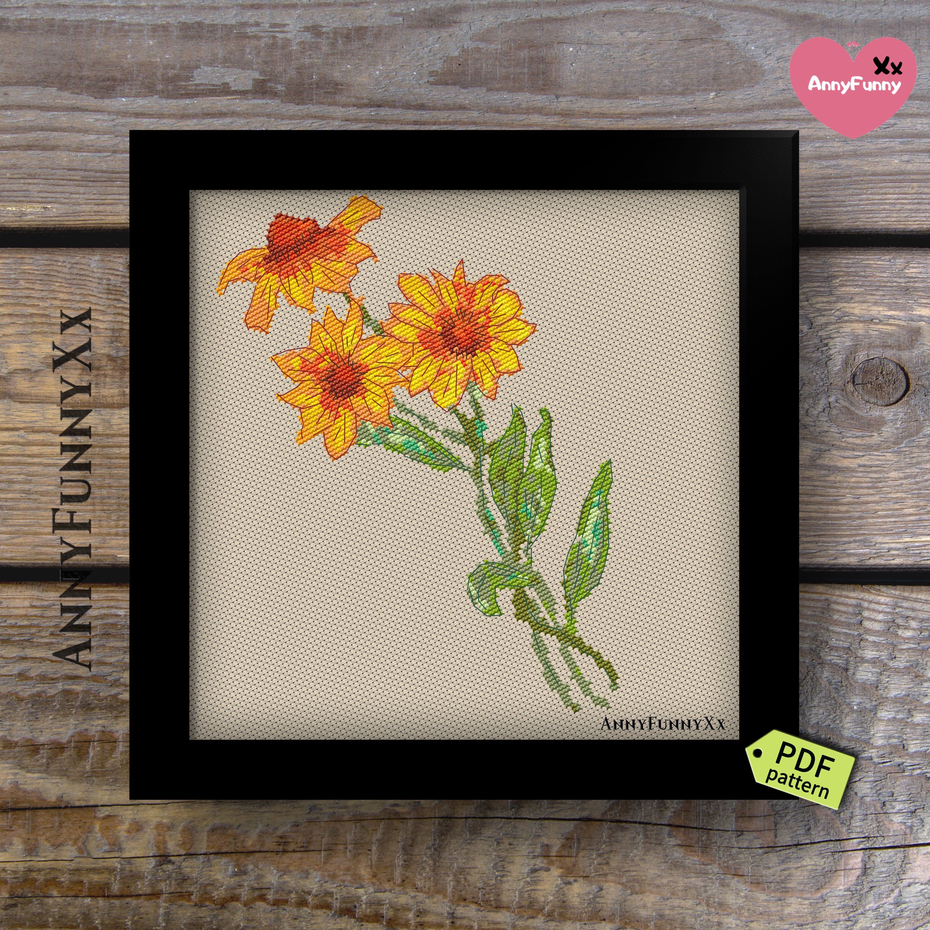 Sunflower counted cross stitch pattern PDF (358847) Designs Design