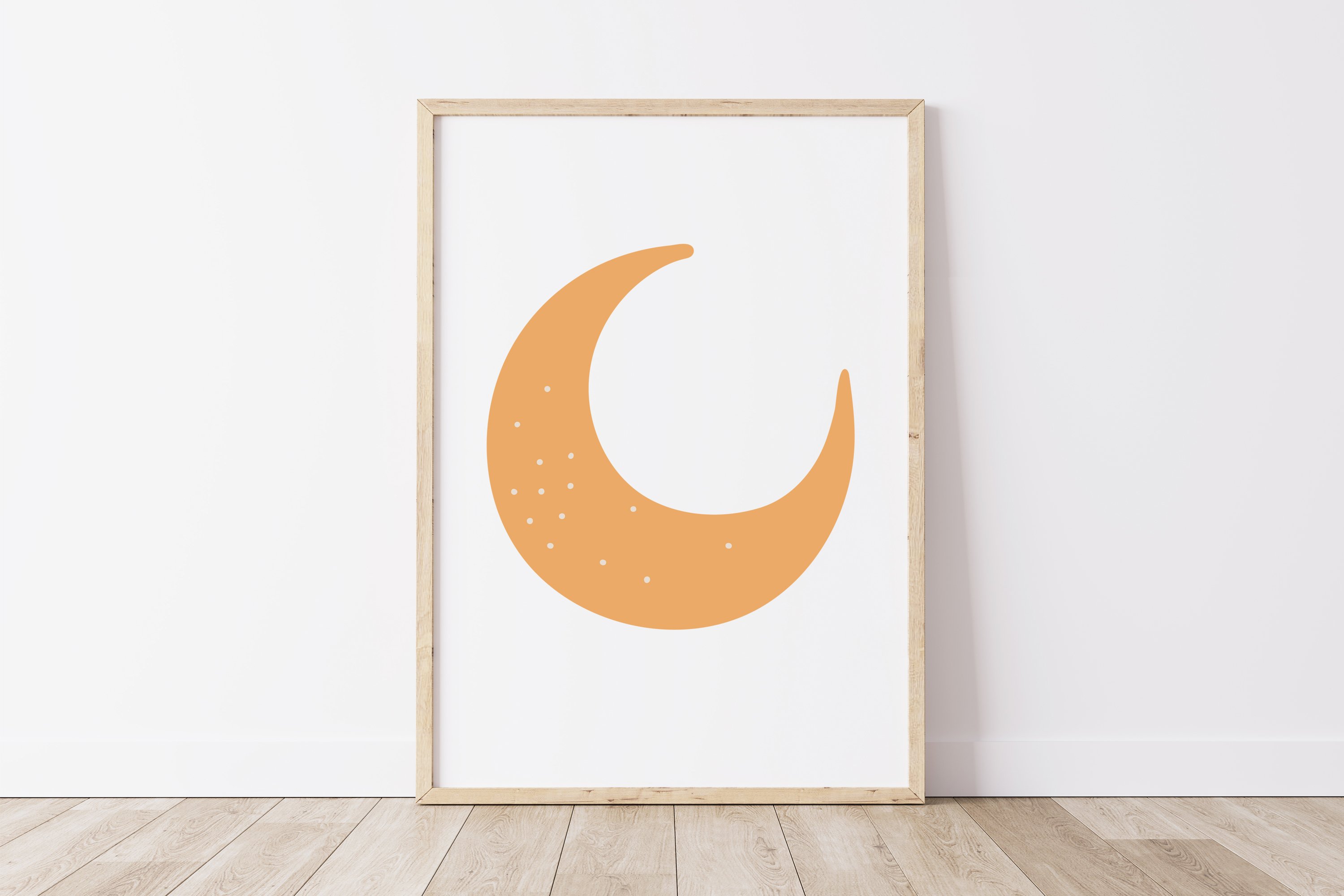 Nursery Wall Print Abstract Moon Poster Moon And Stars Print Minimal