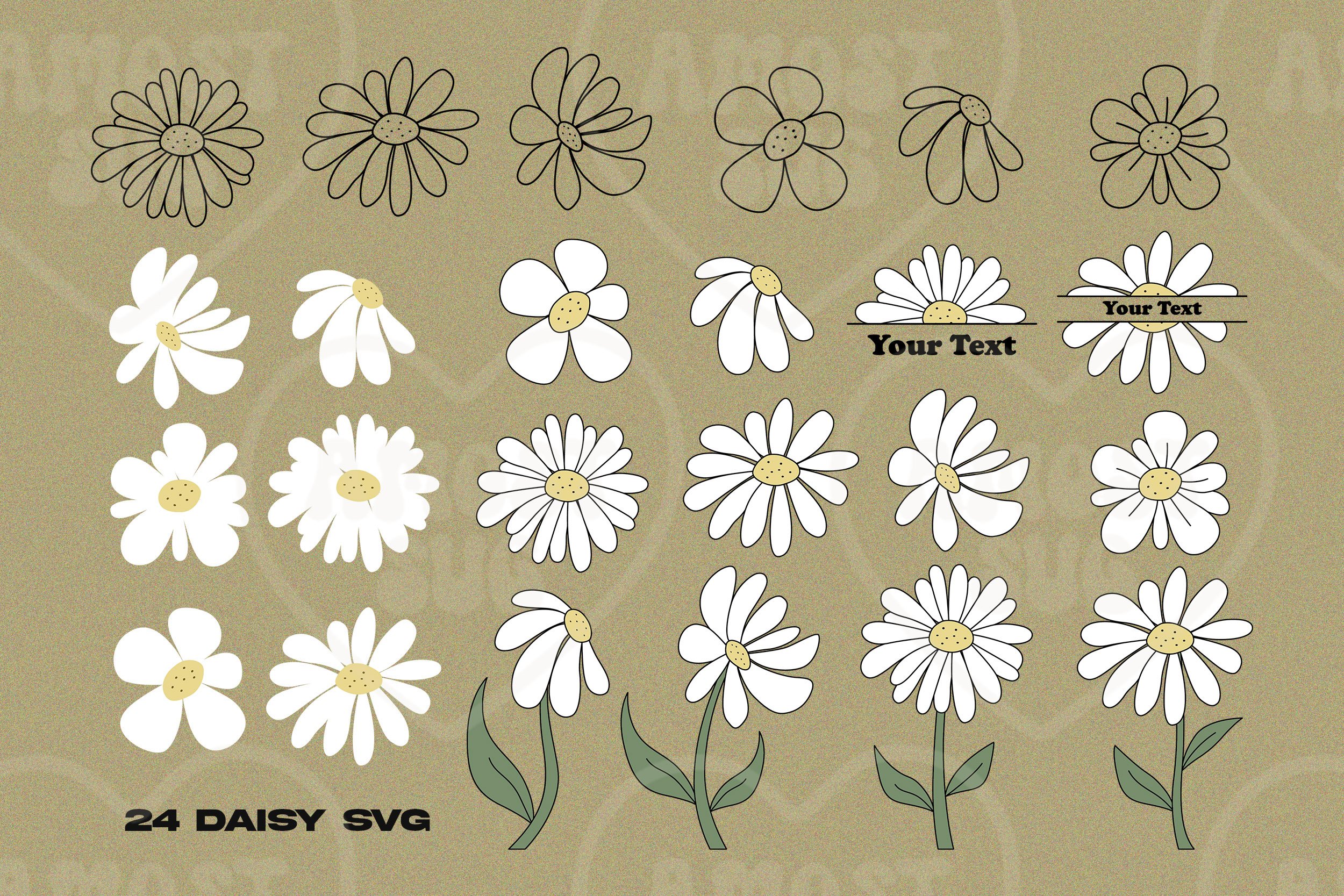 Daisy Retro - 24 SVG DFX PNG