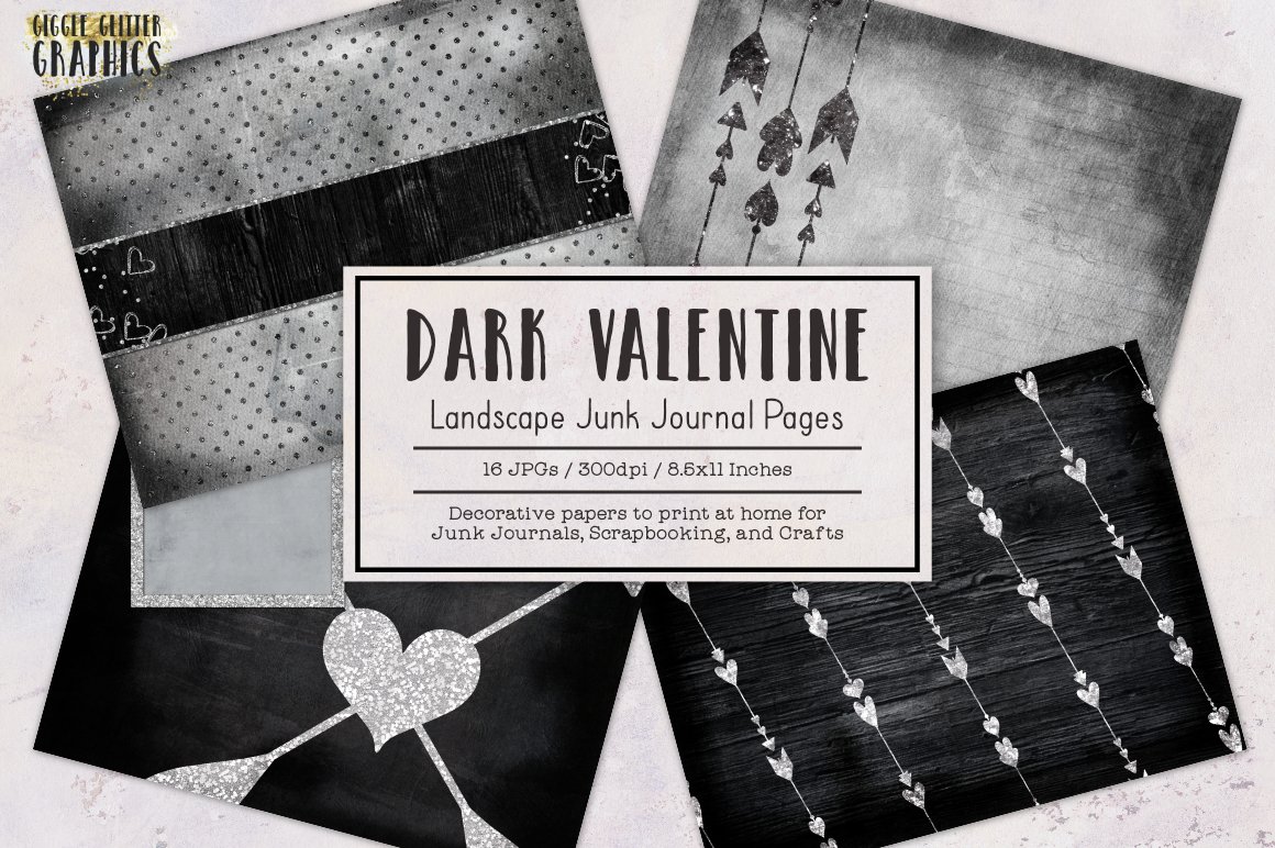 dark valentine junk journal pages printable lined paper
