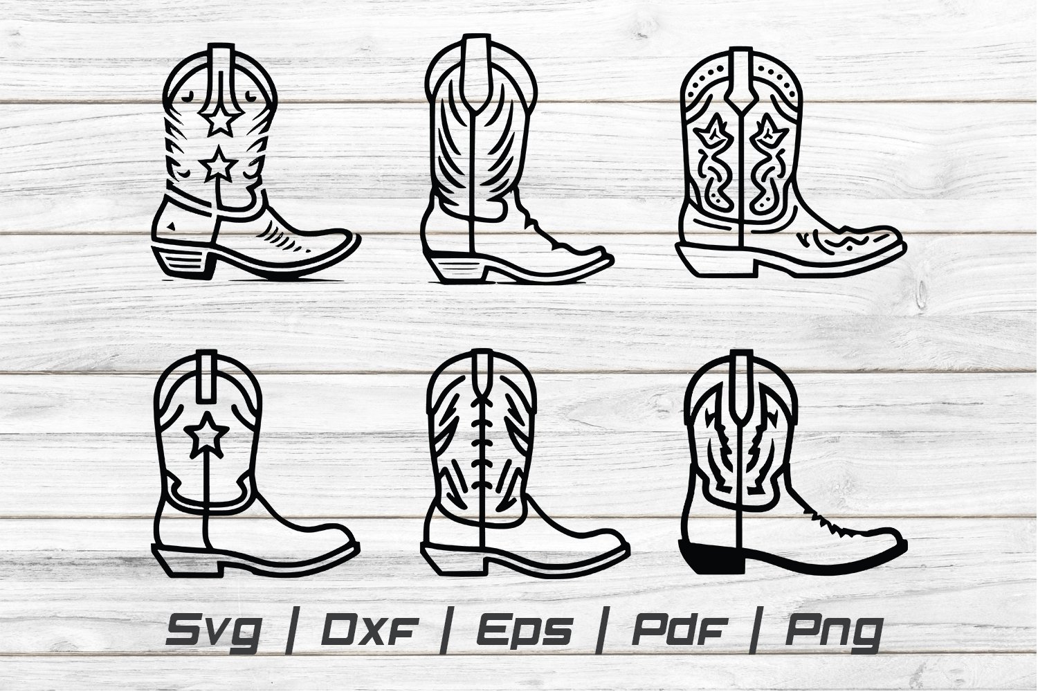 Cowboy boot vector Silhouette Svg file (2658997), image size:1500x1000