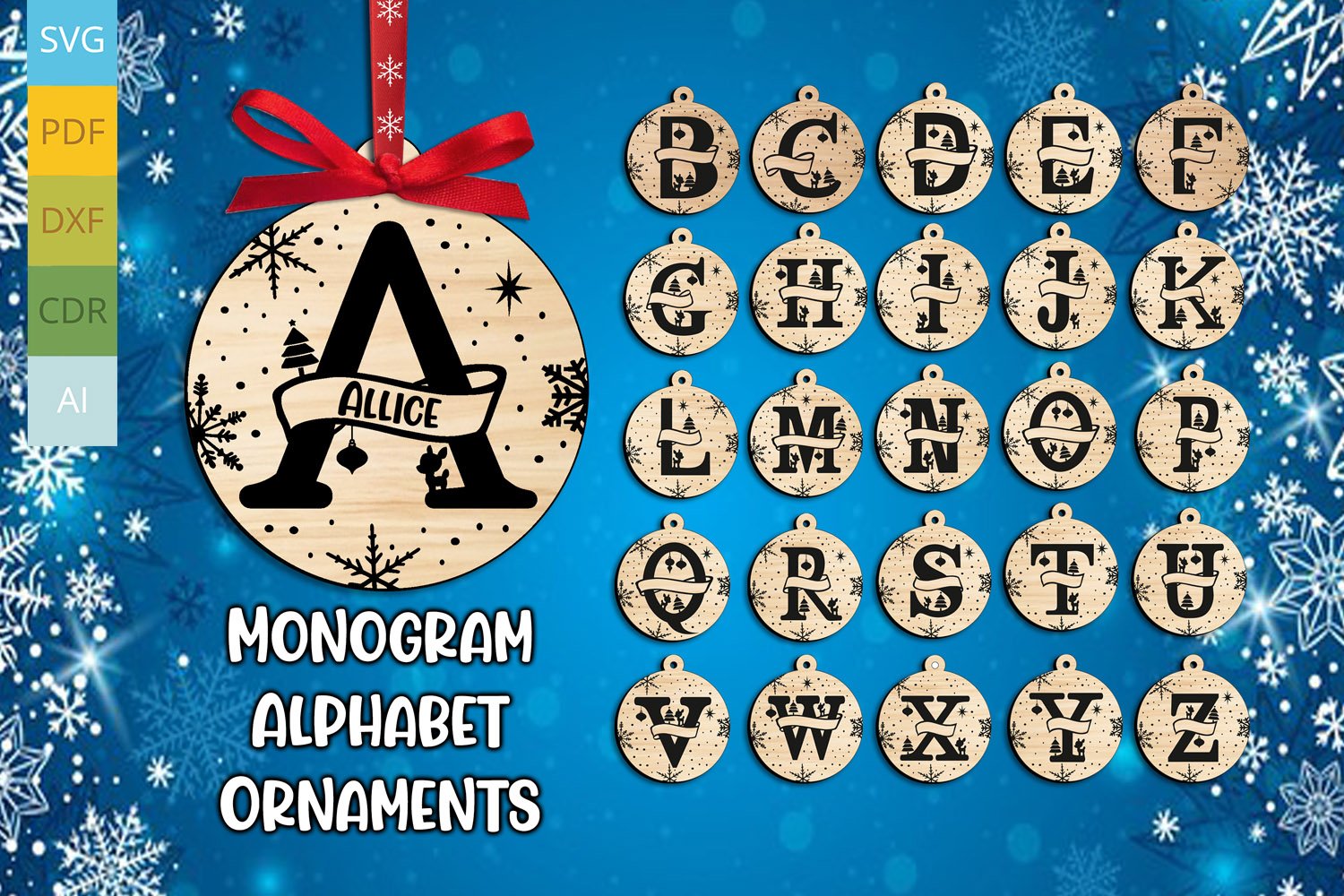 26 Christmas Monogram Letter Ornaments Alphabet Holiday SVG 26-christmas-monogram-letter-ornaments-alphabet-holiday-svg