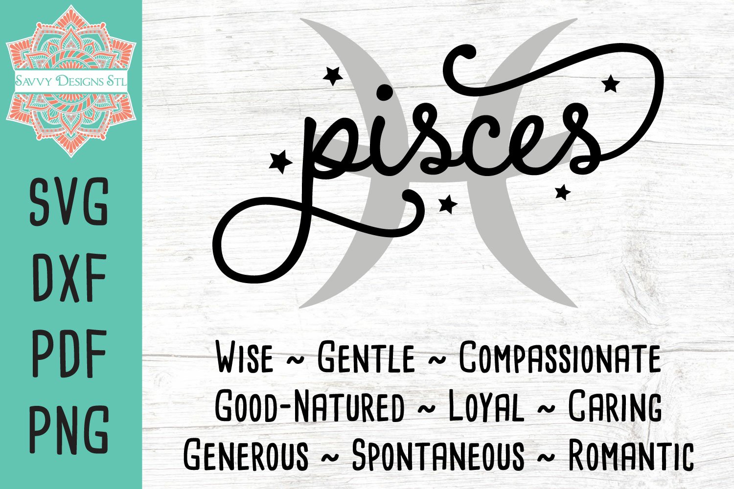 Pisces Zodiac Traits for Cut, Sublimation or Print