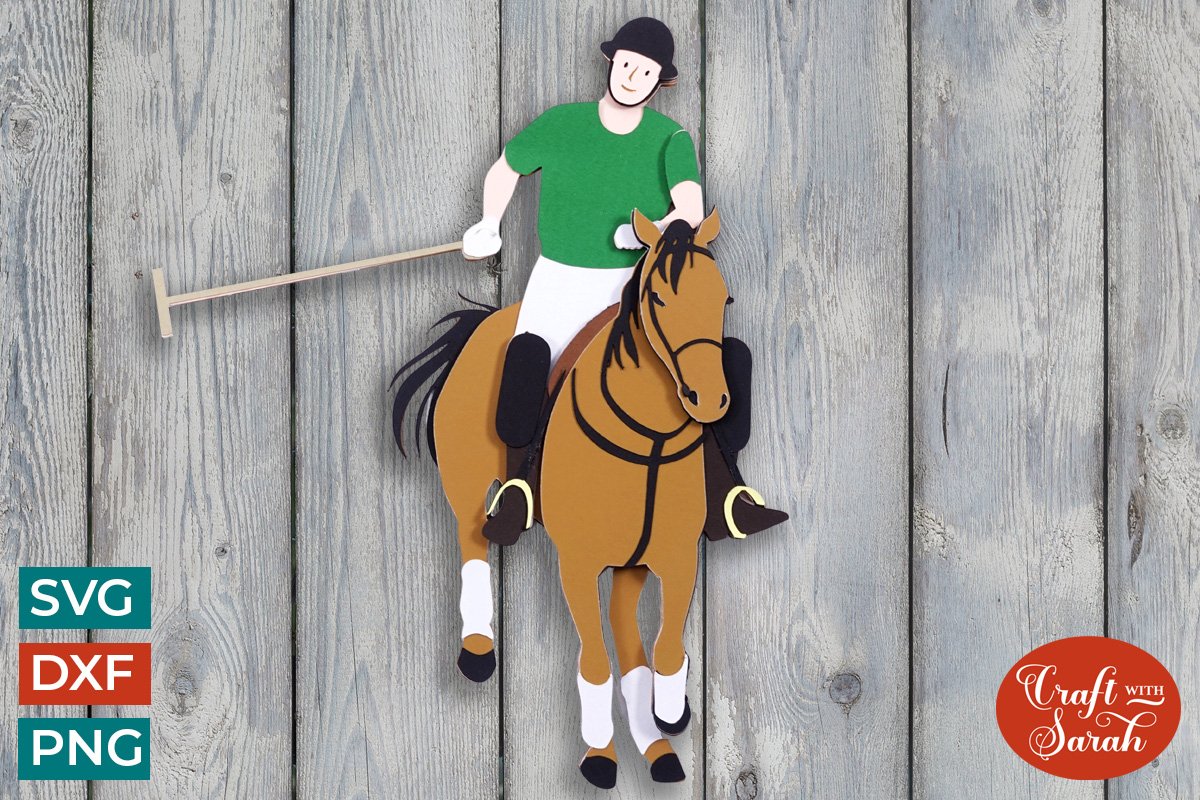 Polo Player SVG Layered Horse Male Player Cut File