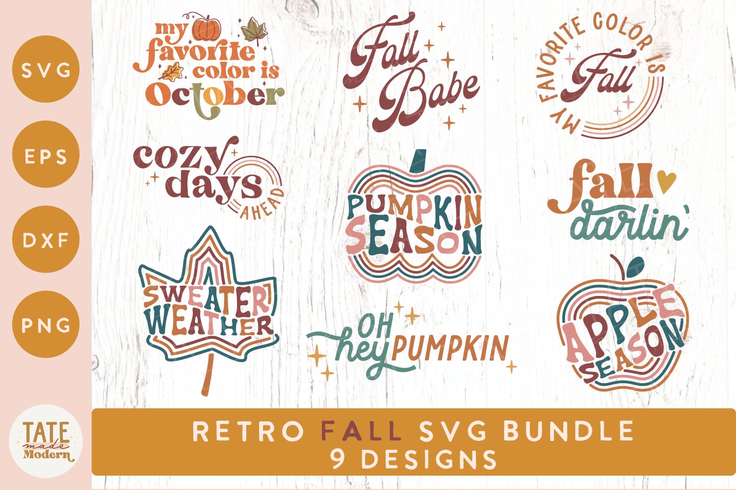 Retro Fall SVG Bundle - retro autumn pumpkin shirt svg