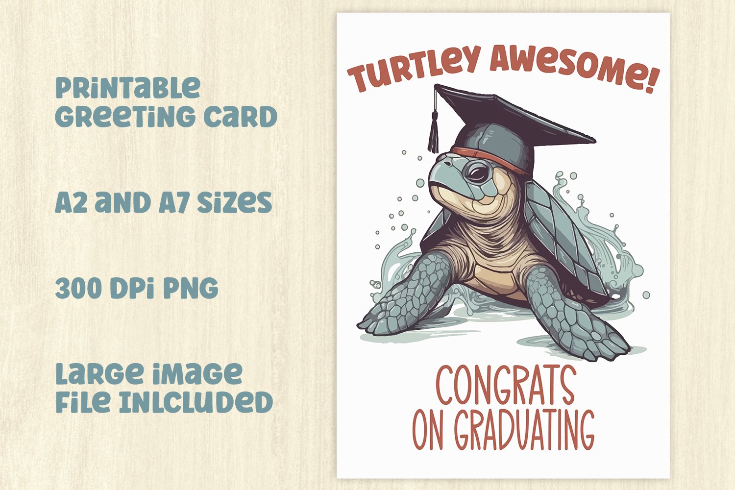 congrats grad card printable Congratulations Grad! Graduation Cap Diploma Card main image 1