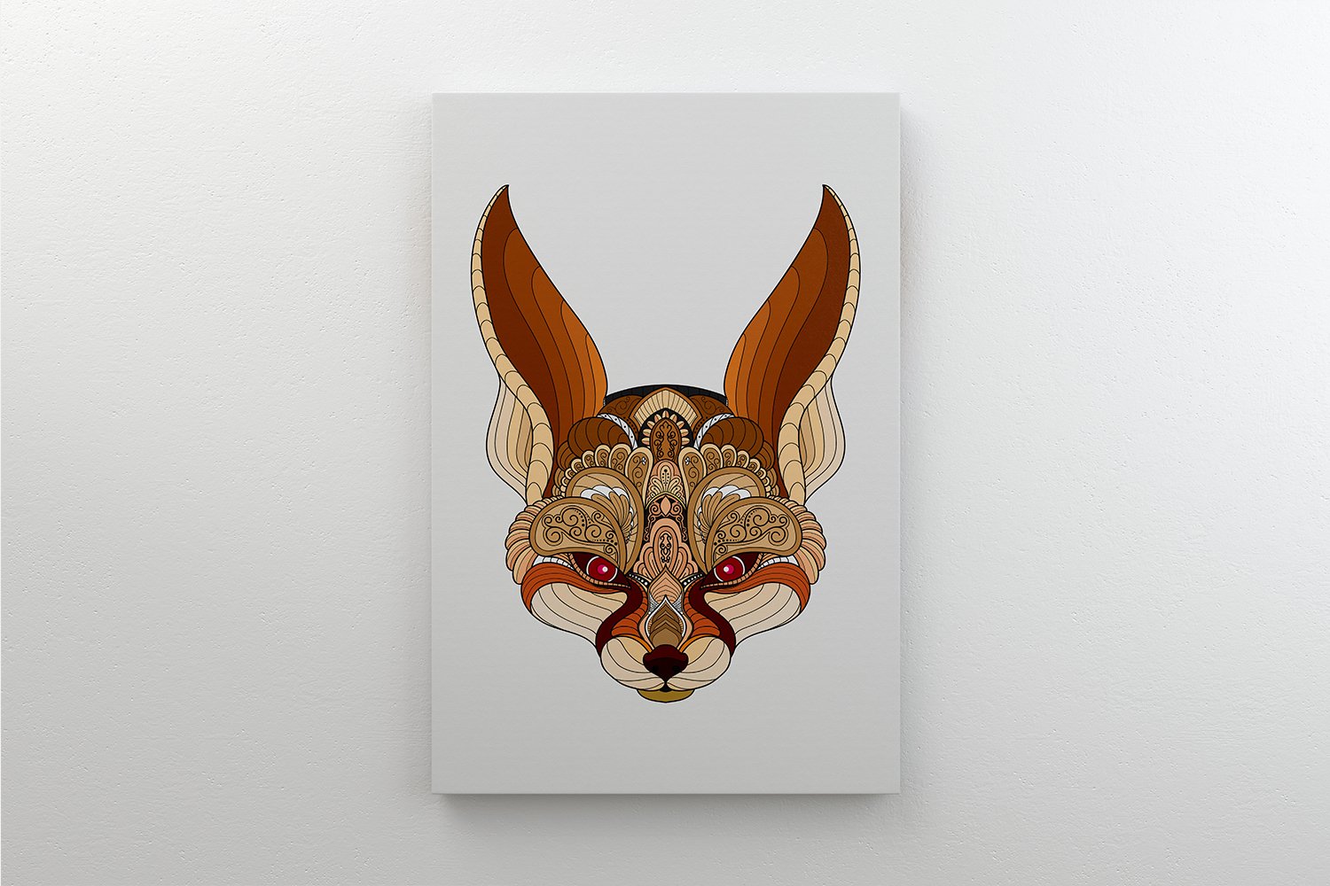 Zentangle Stylized Fennec Fox Head (202283) Illustrations Design