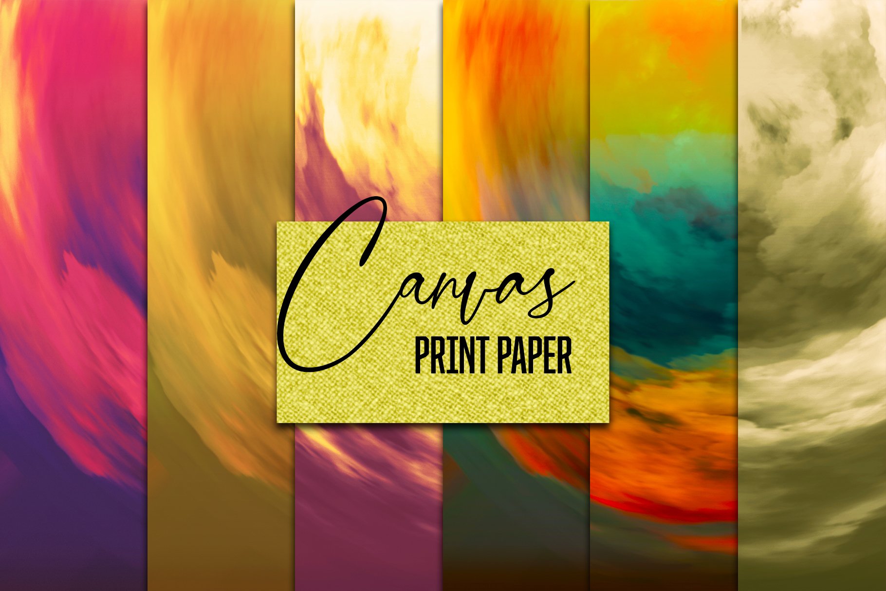 Hand painted Canvas Prints. Abstract painting collection (556617) Decorations Design Bundles