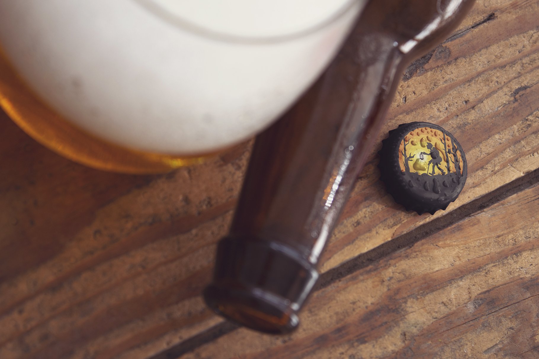 Download Beer Bottle Cap & Cup Mockup (653067) | Mockups | Design ...