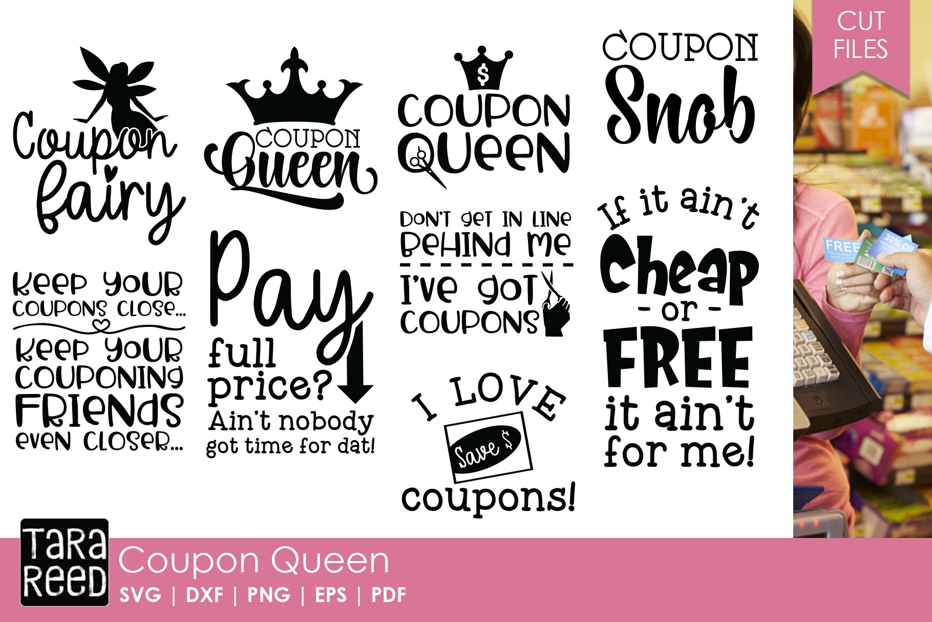 Coupon Queen Couponing SVG Files for Crafters (160636) Cut Files Design Bundles