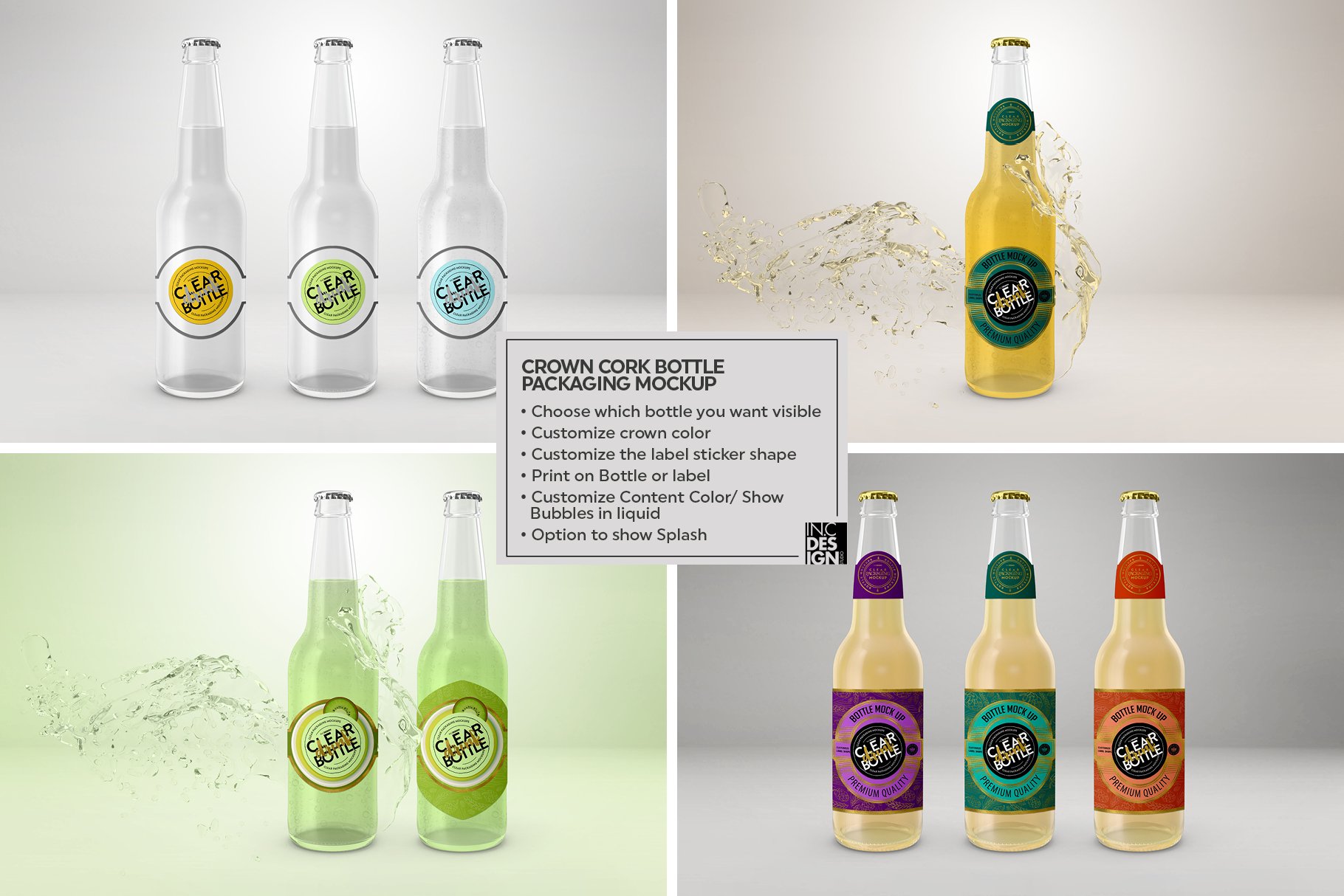 Crown Cork Bottle Mock Up (64748) Branding Design Bundles