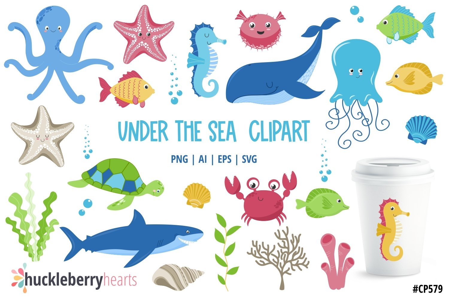 Under the Sea Clipart (85166) Illustrations Design Bundles