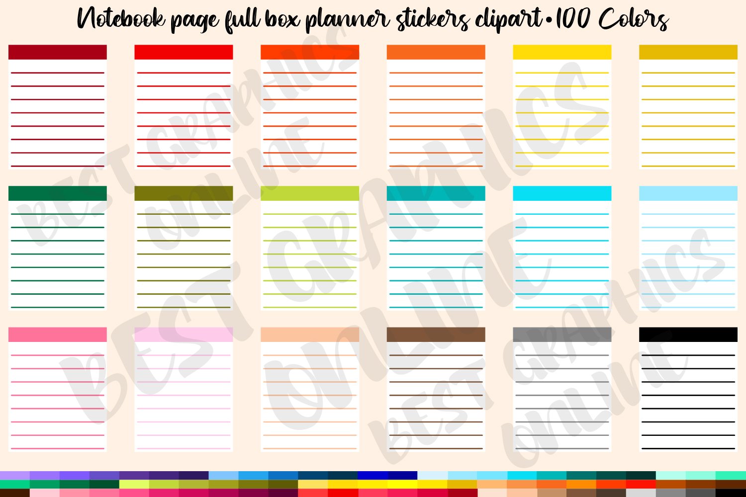 Download Lined Full Box Planner Clipart Notebook Page Full Box 1093522 Illustrations Design Bundles