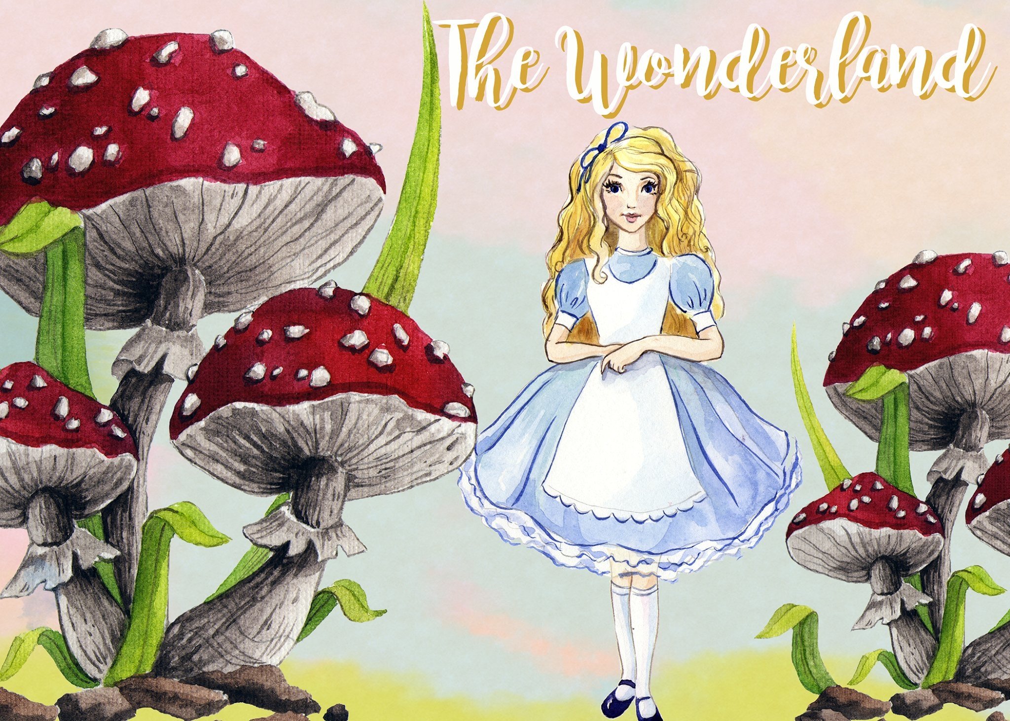 Watercolor Alice in Wonderland Clipart by Whimseez (48397