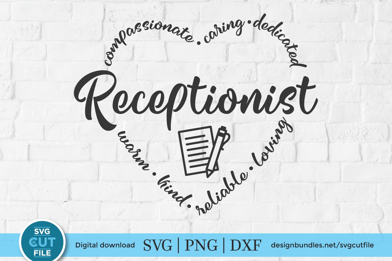 Receptionist svg a secretary svg heart file for crafters (667696