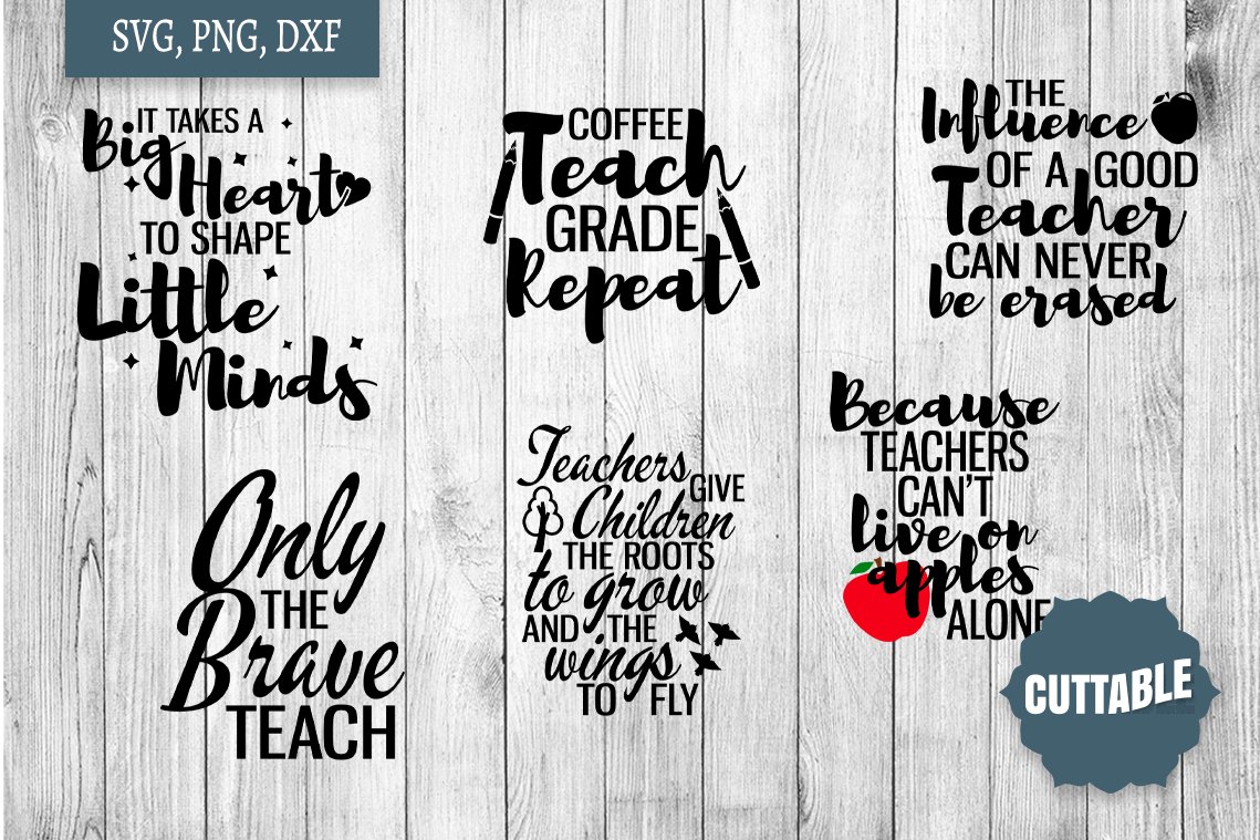 Teacher SVG bundle, Teach quote cut file, Best Teacher SVGs (218336 ...