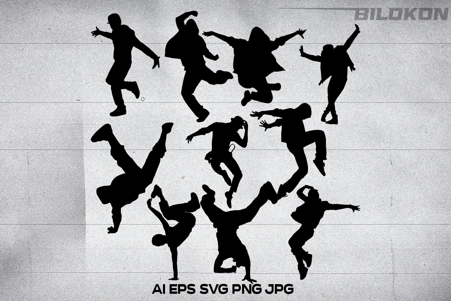 Silhouette dancers set, SVG Vector, image size:1500x1000