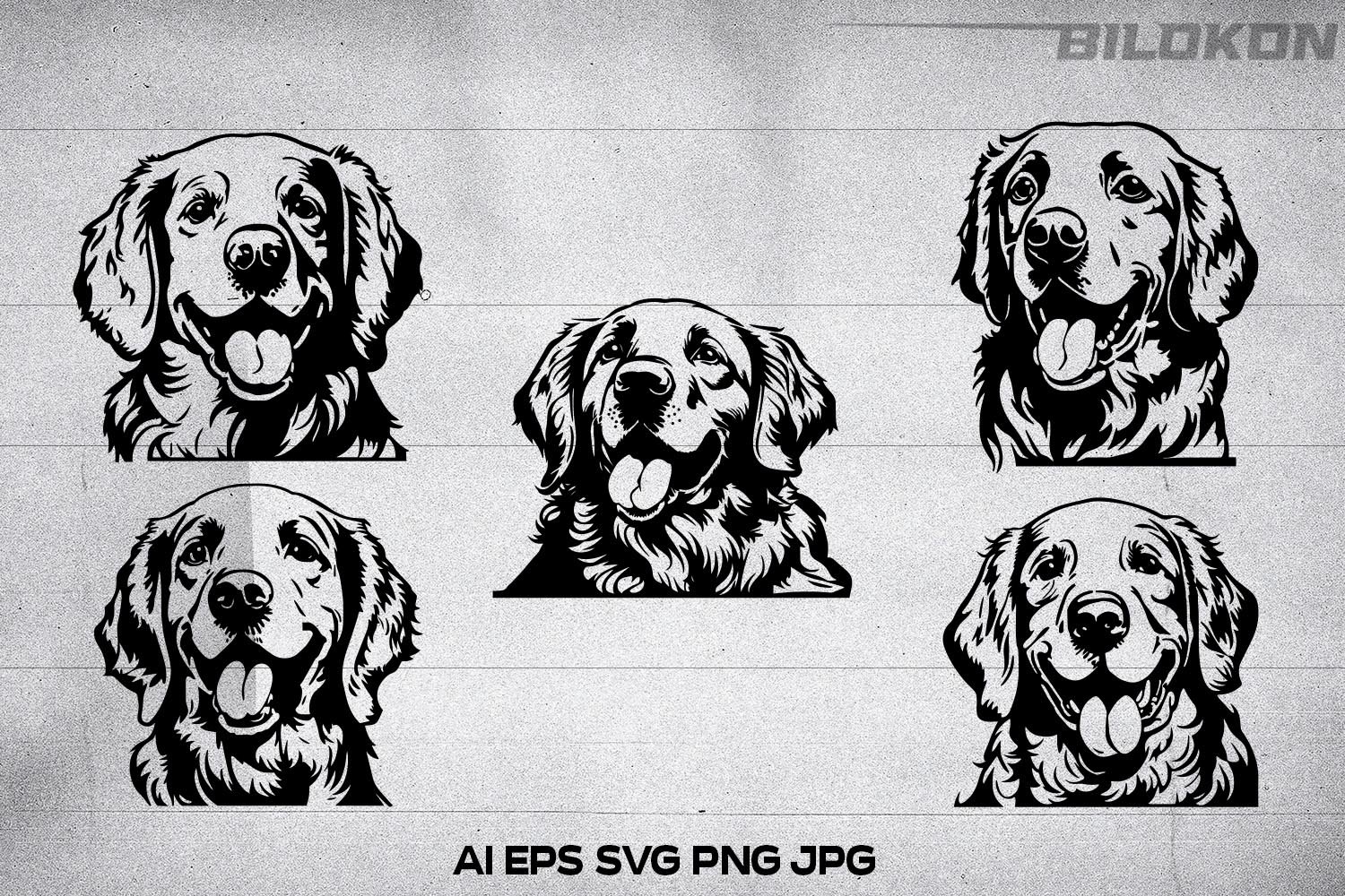 WickedGoodz Golden Retriever Vinyl Decal - 5.66" Die-Cut Bumper Sticker, Black & White, Waterproof - View #8