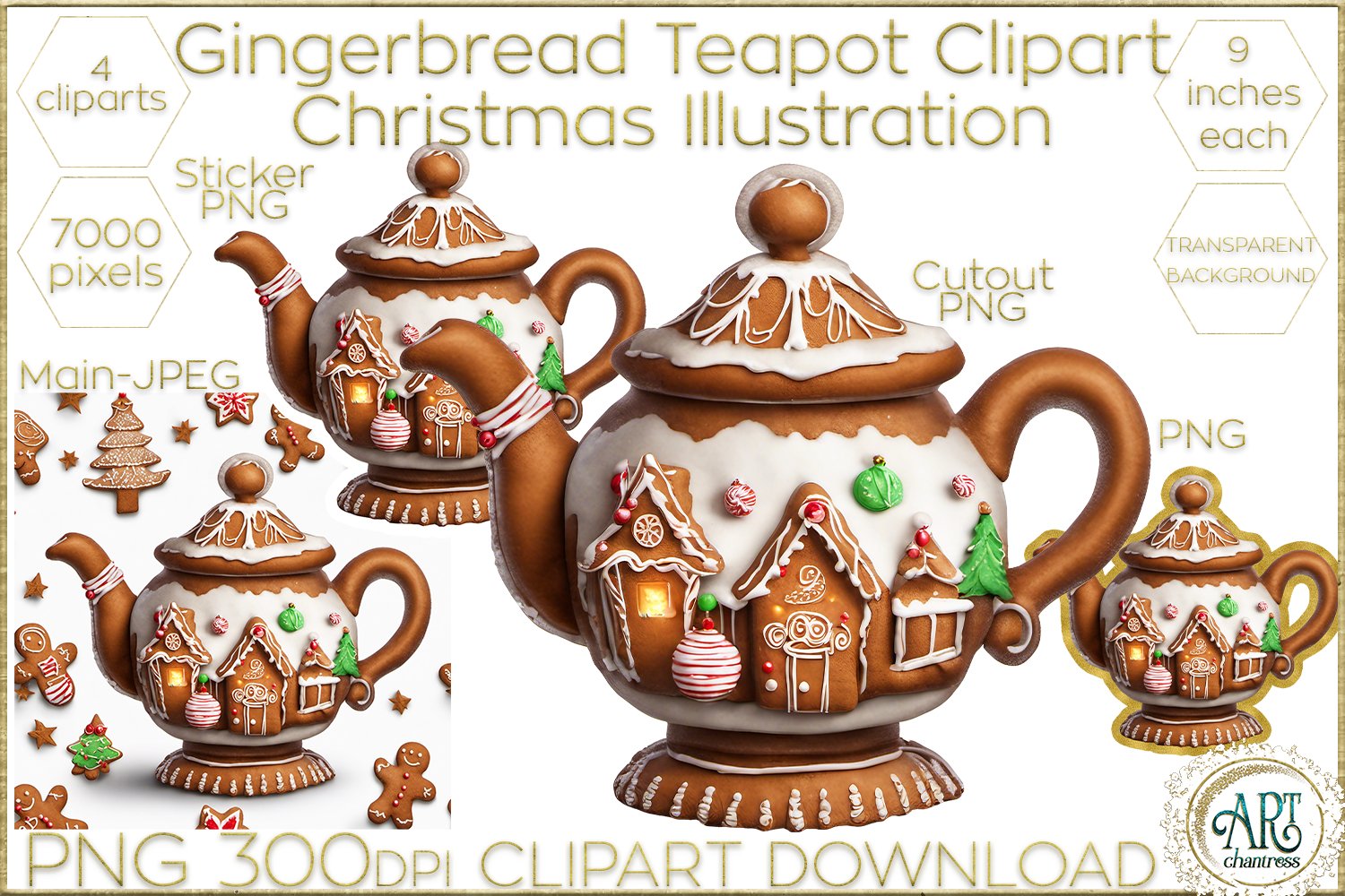 Gingerbread teapot & gingerbread sign