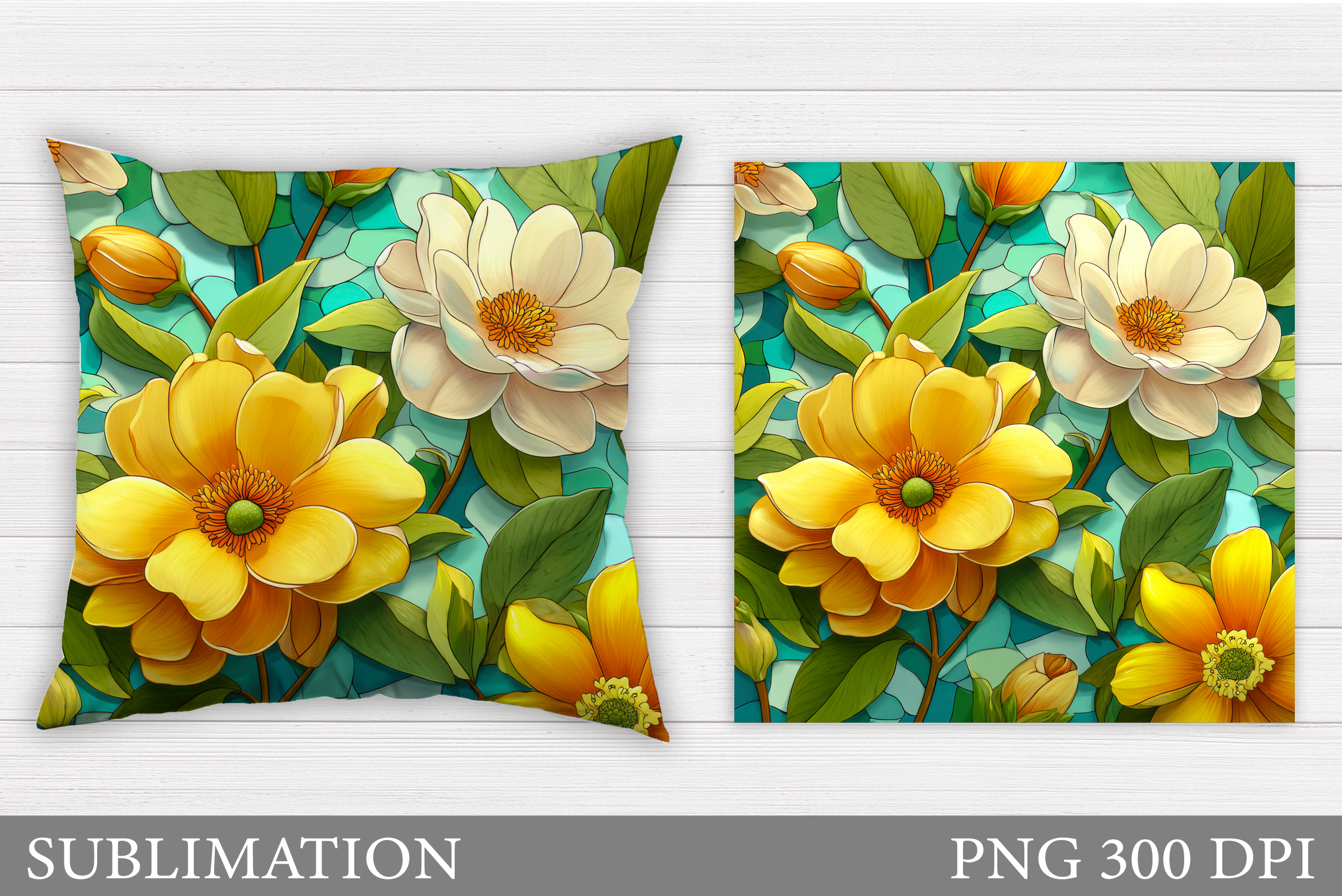 Floral Pillow Flowers Pillow Sublimation (5819464)