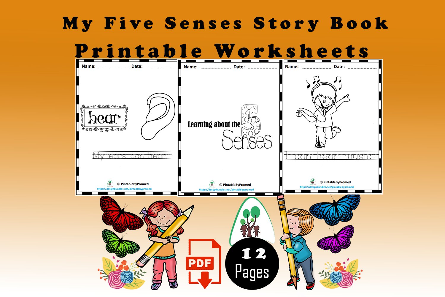 My Five Senses Story Book Printable pdf for Pdf Free Printable 5 Senses Printable Tags