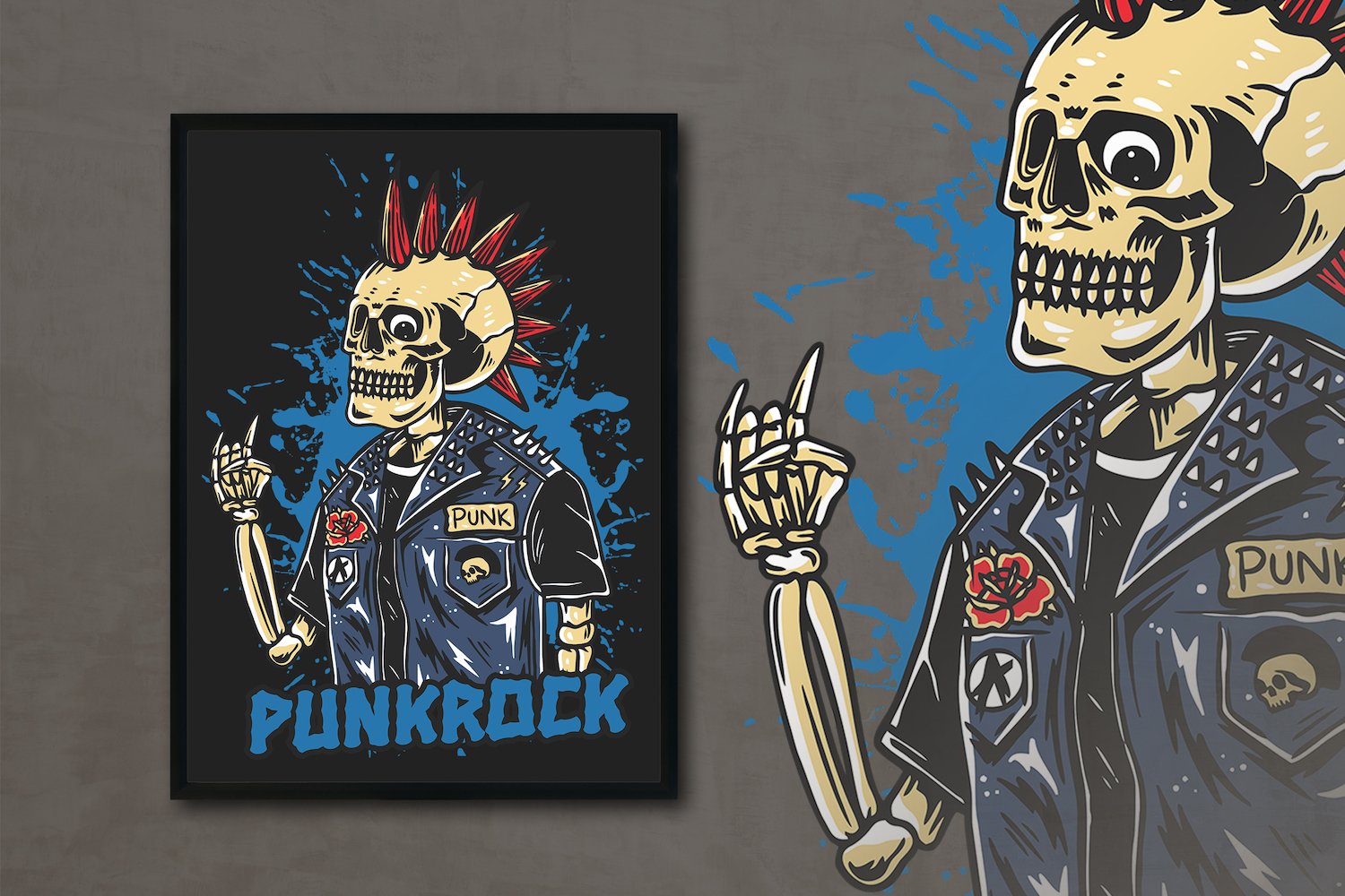 Punk Rock TShirt Design Template (545480) Illustrations Design Bundles